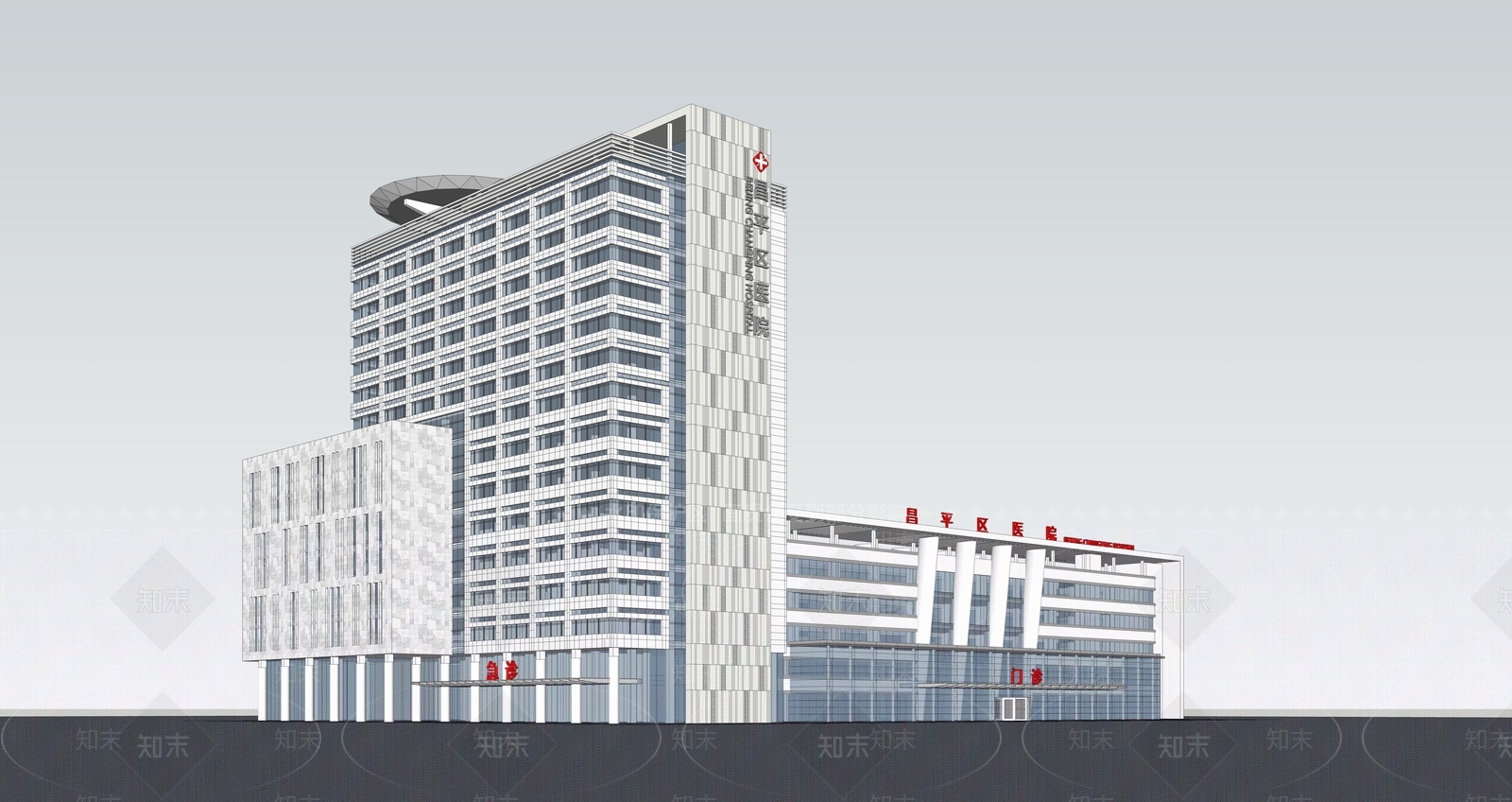 现代医院大楼SU模型下载【ID:1129272143】