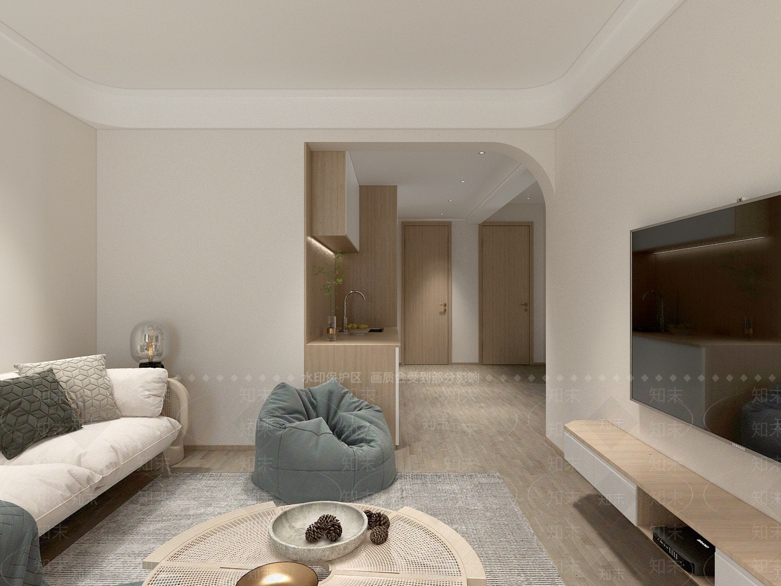 日式极简单身公寓3D模型下载【ID:1129274868】
