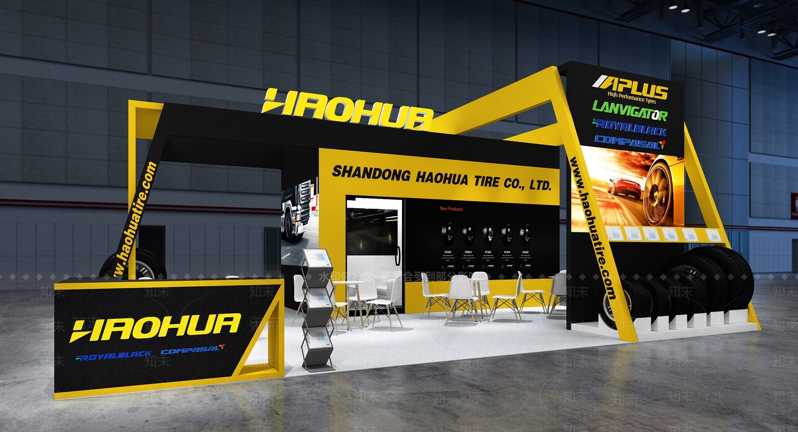 现代轮胎展厅3D模型下载【ID:1129277122】