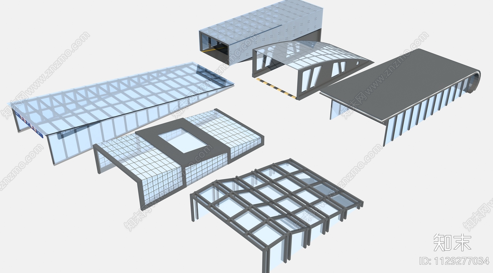 现代地下车库出入口3D模型下载【ID:1129277034】