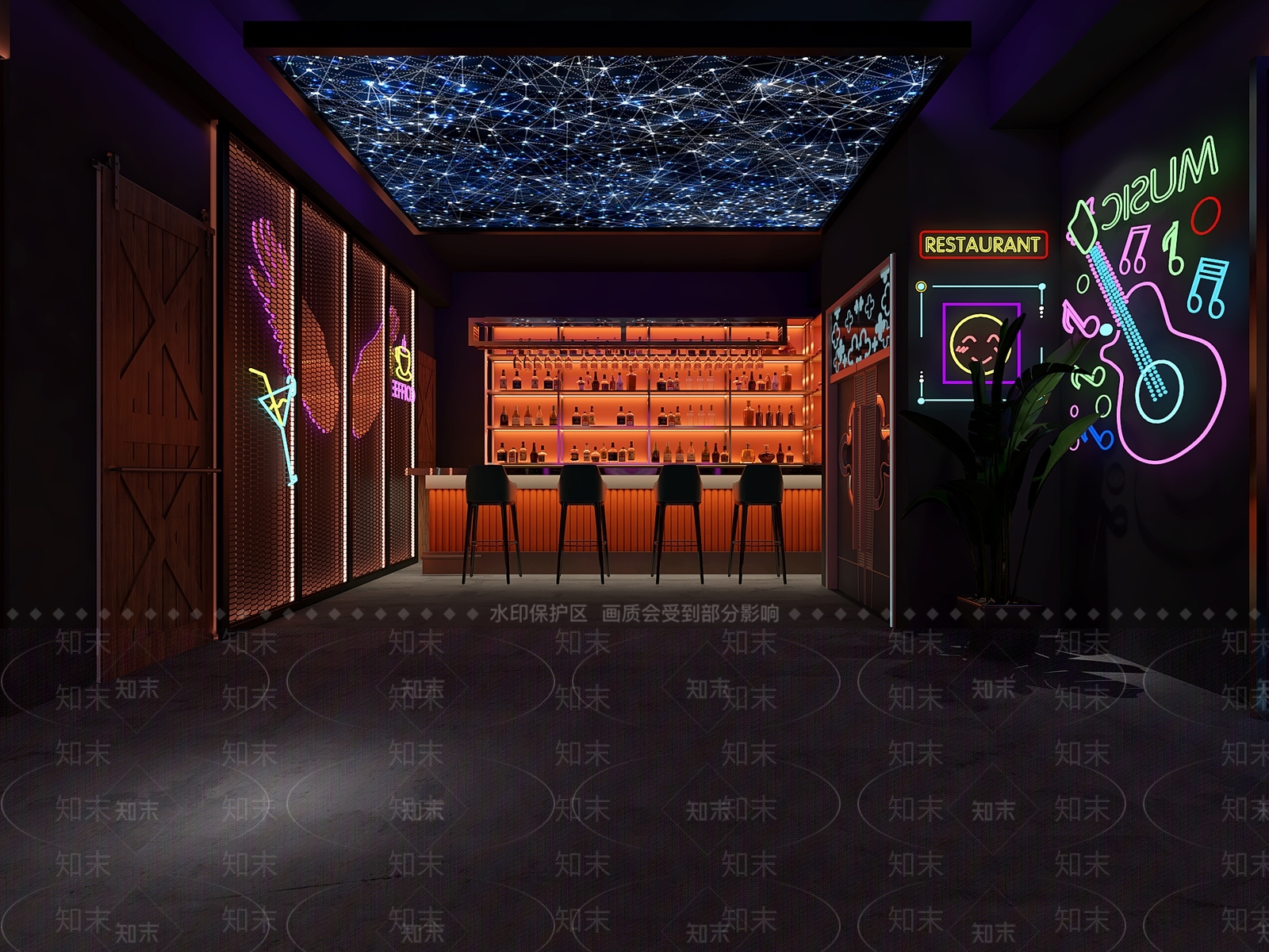 工业风酒吧3D模型下载【ID:1129280545】