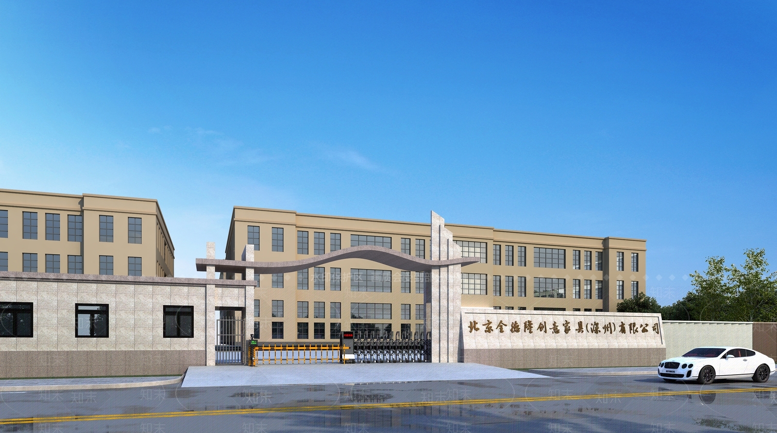 现代企业入口大门3D模型下载【ID:1129282150】