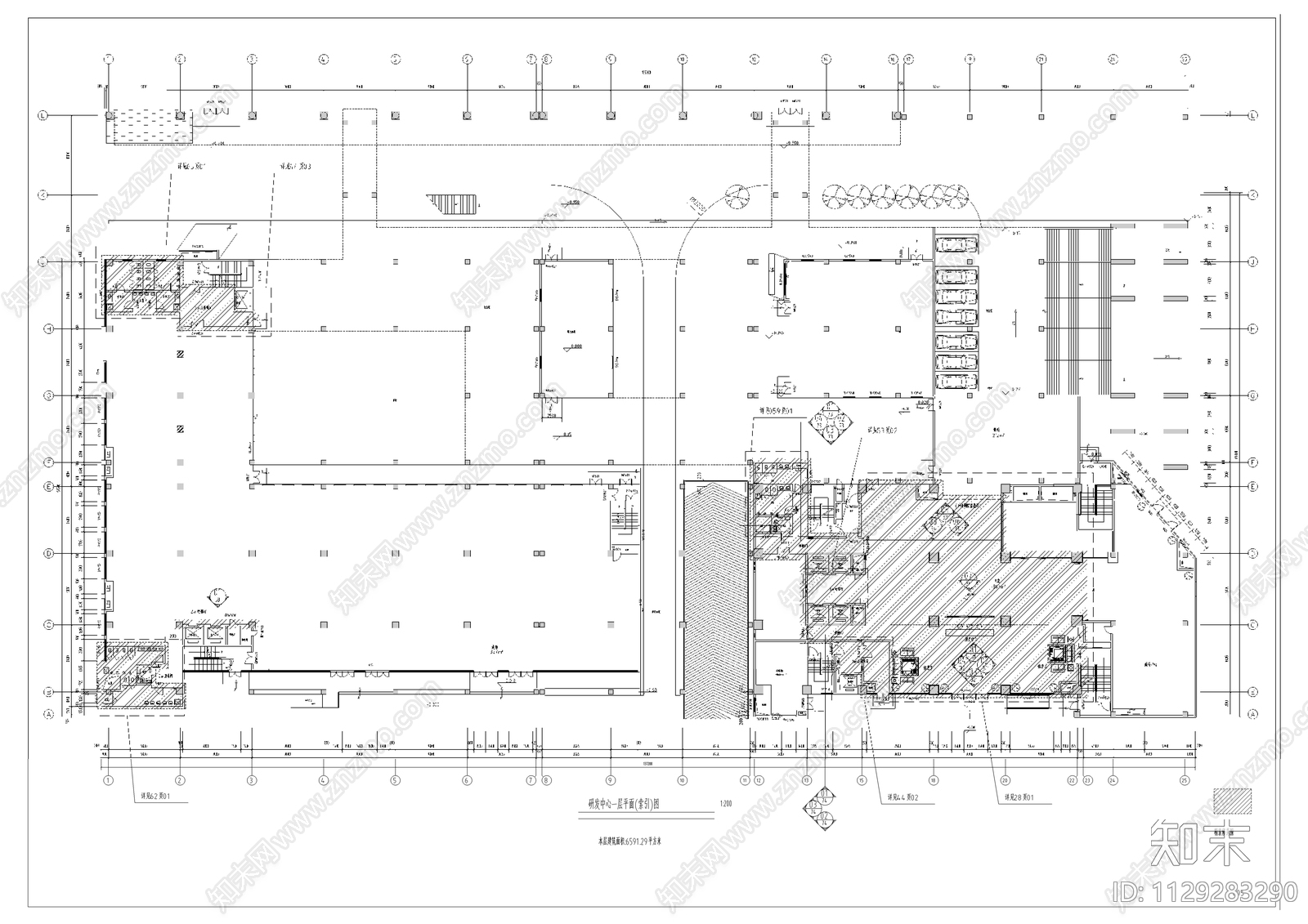 佛高办公楼cad施工图下载【ID:1129283290】