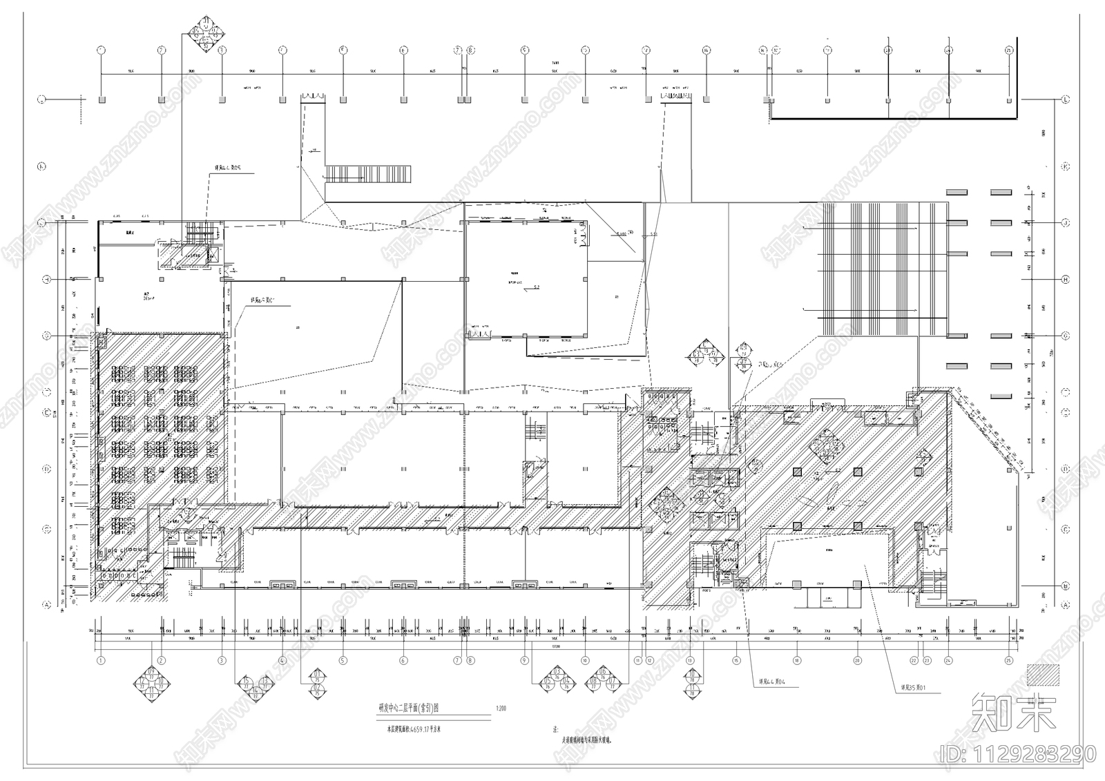 佛高办公楼cad施工图下载【ID:1129283290】