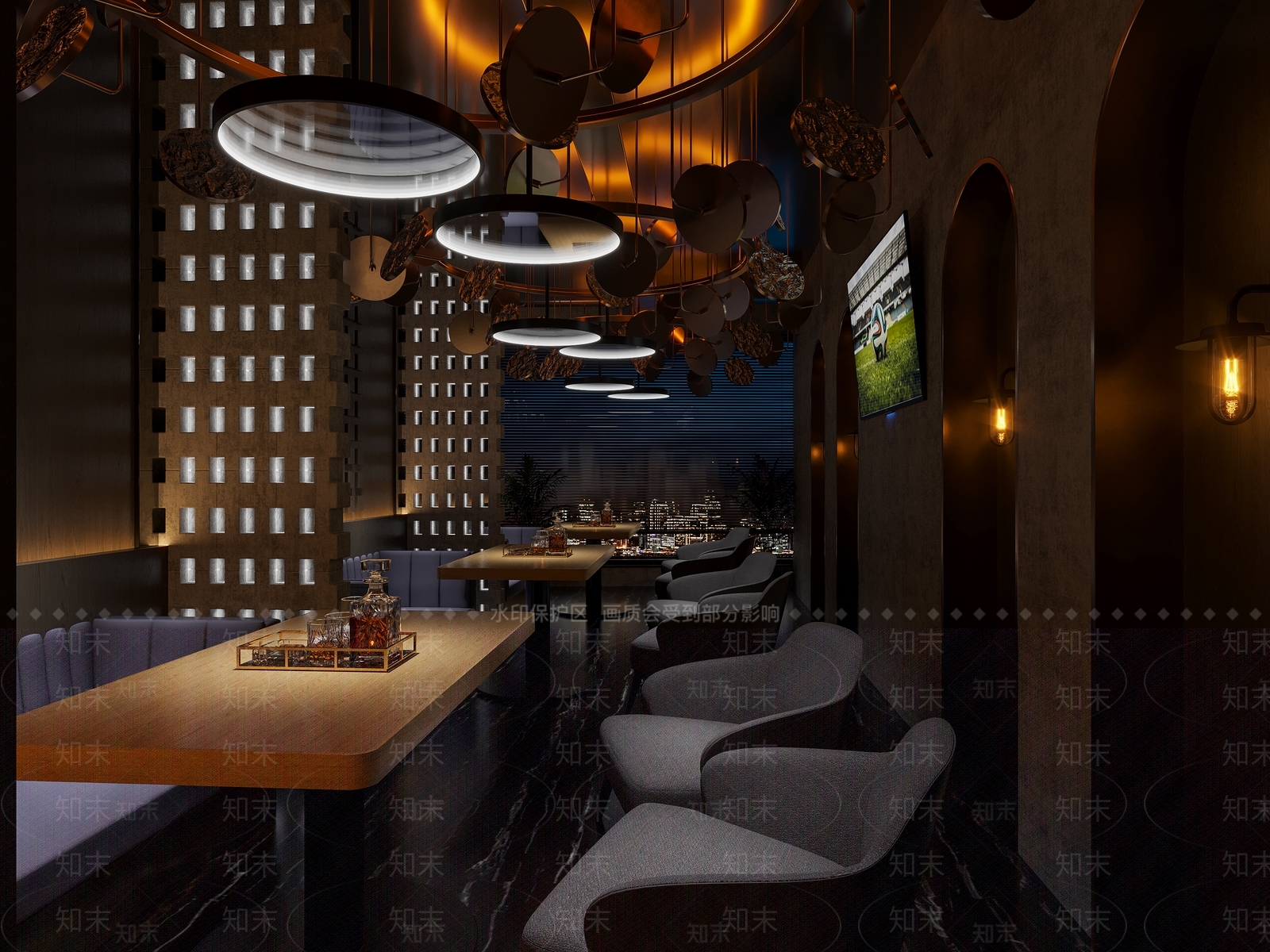 现代音乐餐厅3D模型下载【ID:1129296417】