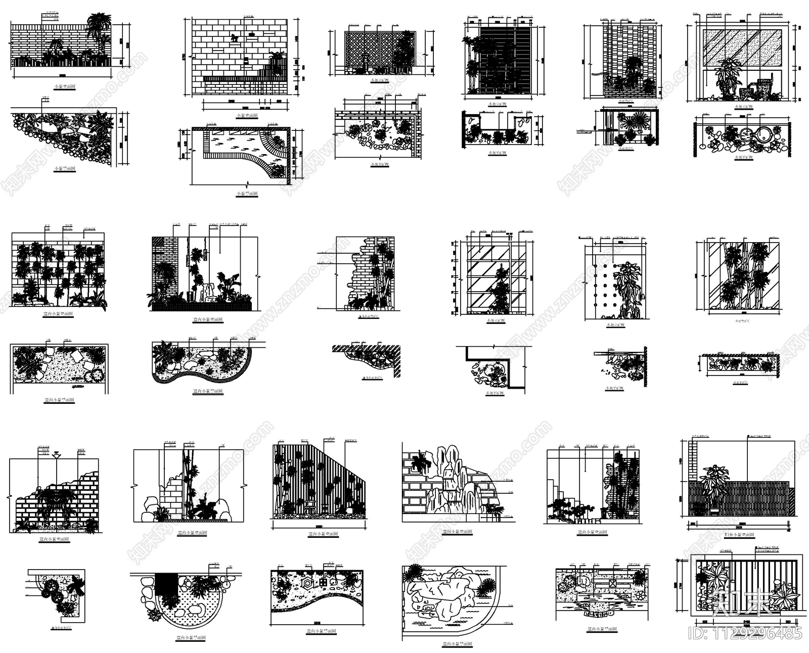 室内景观小景施工图下载【ID:1129296485】