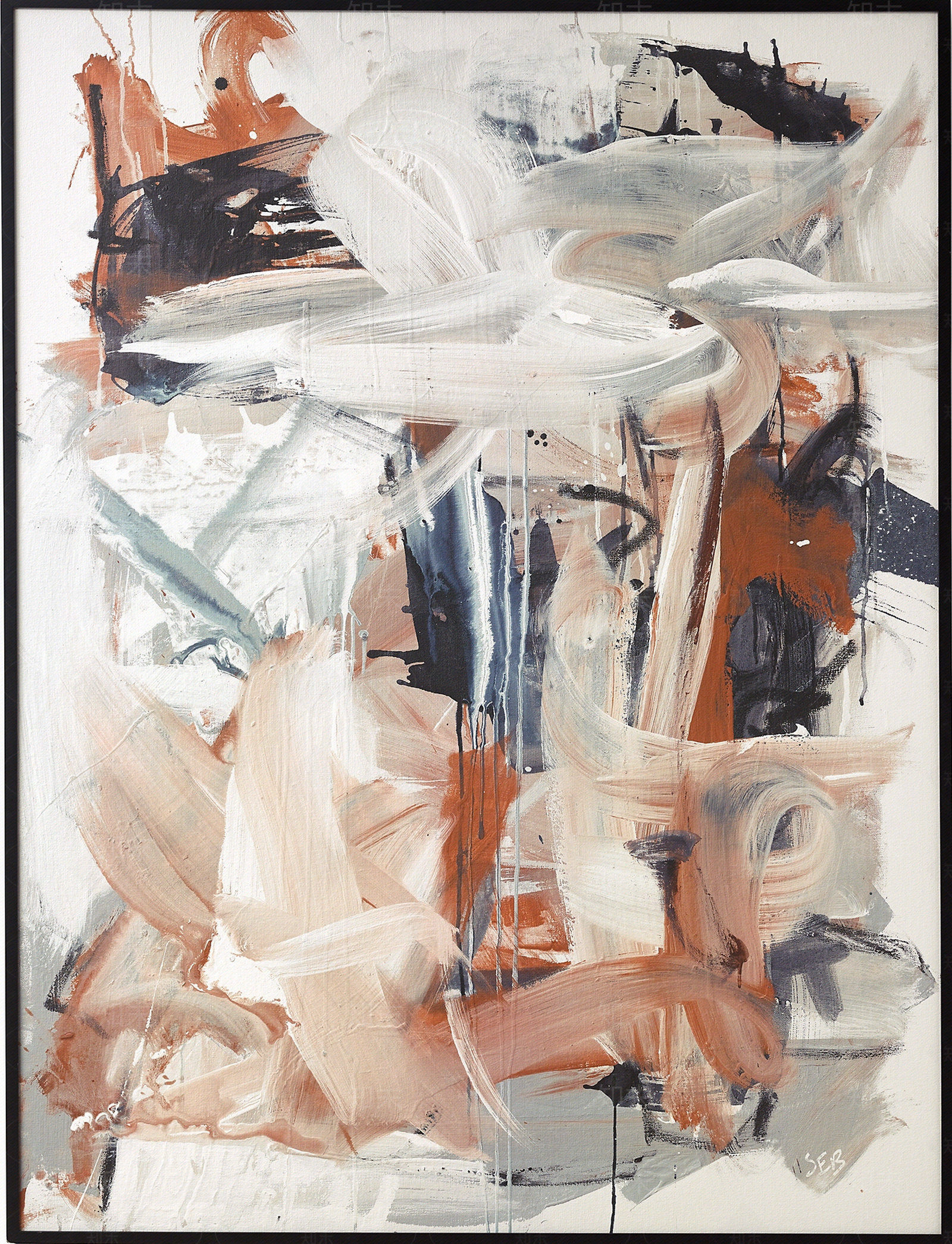 现代抽象油画装饰画贴图下载【ID:1129298224】