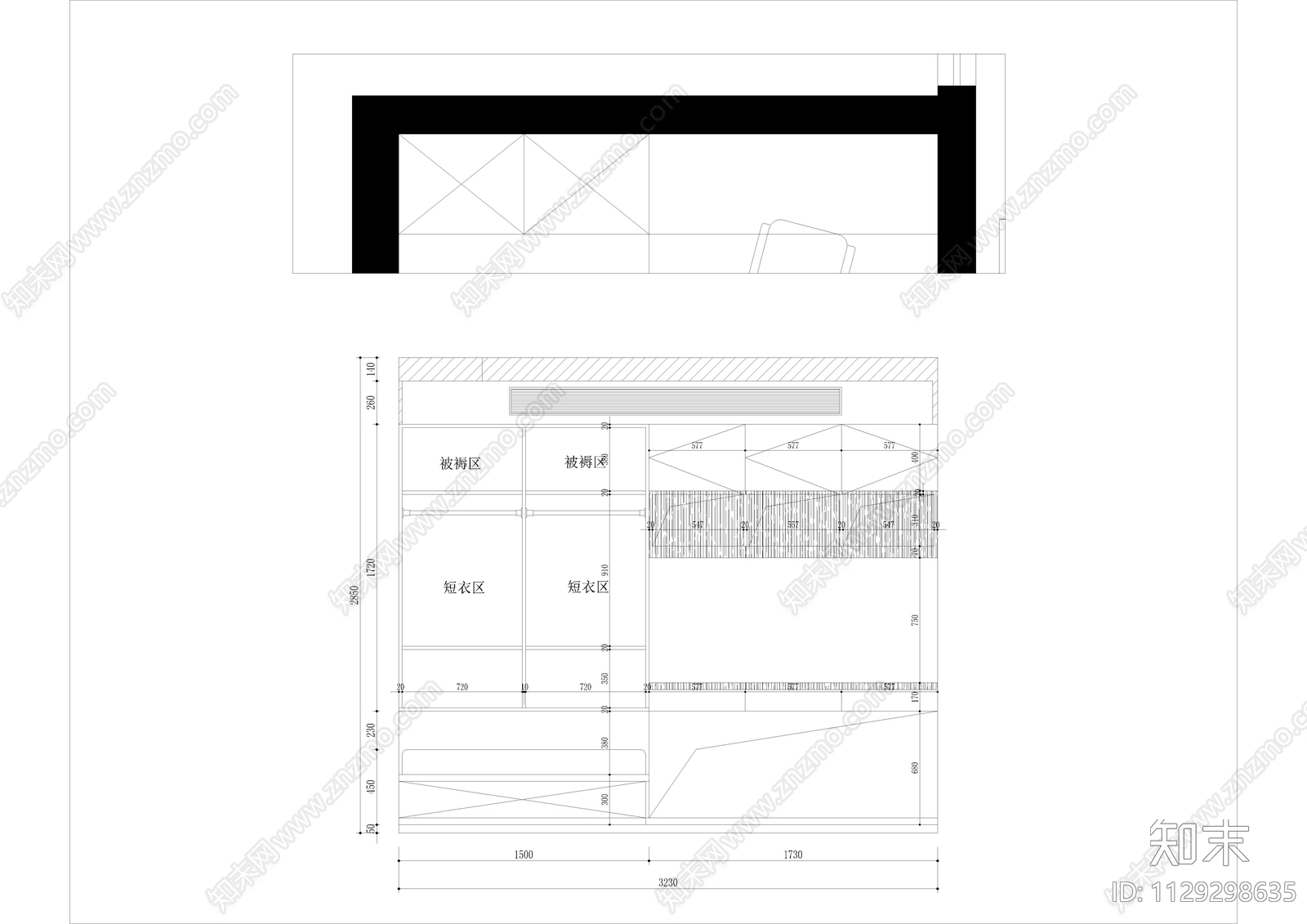 北欧平层cad施工图下载【ID:1129298635】