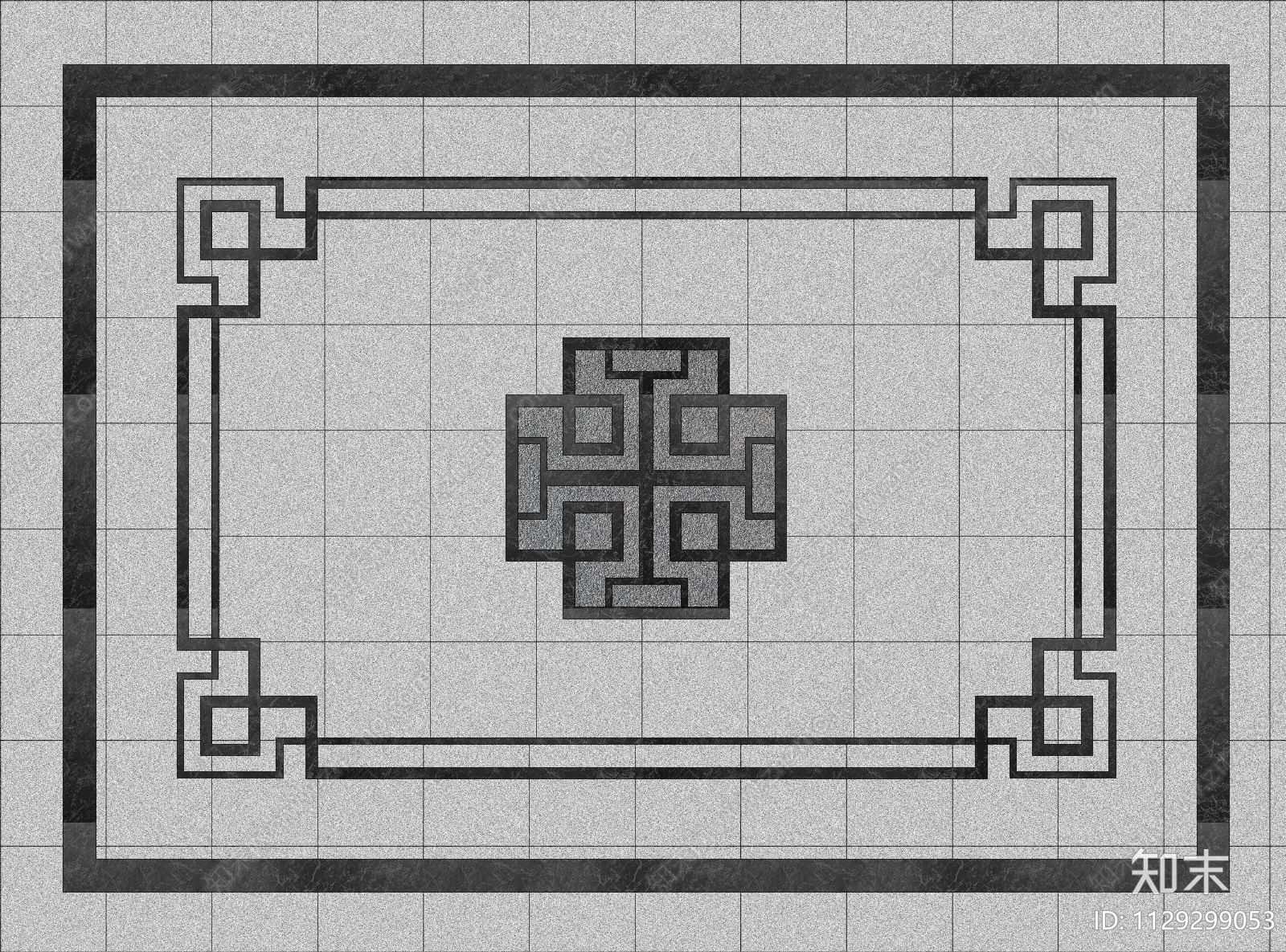 中式灰色大理石拼花瓷砖贴图下载【ID:1129299053】