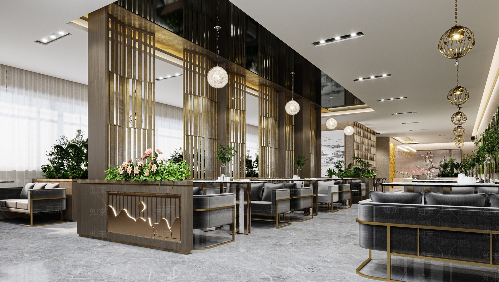 新中式茶餐厅3D模型下载【ID:1129301440】