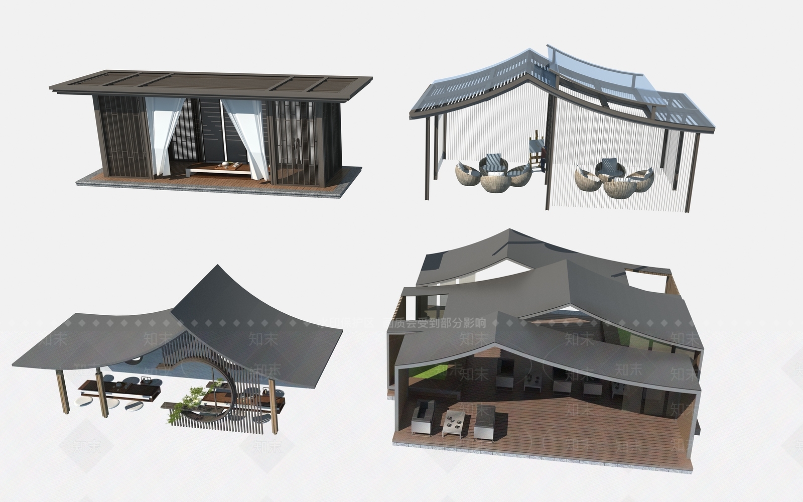 新中式其他户外景观3D模型下载【ID:1192129706】