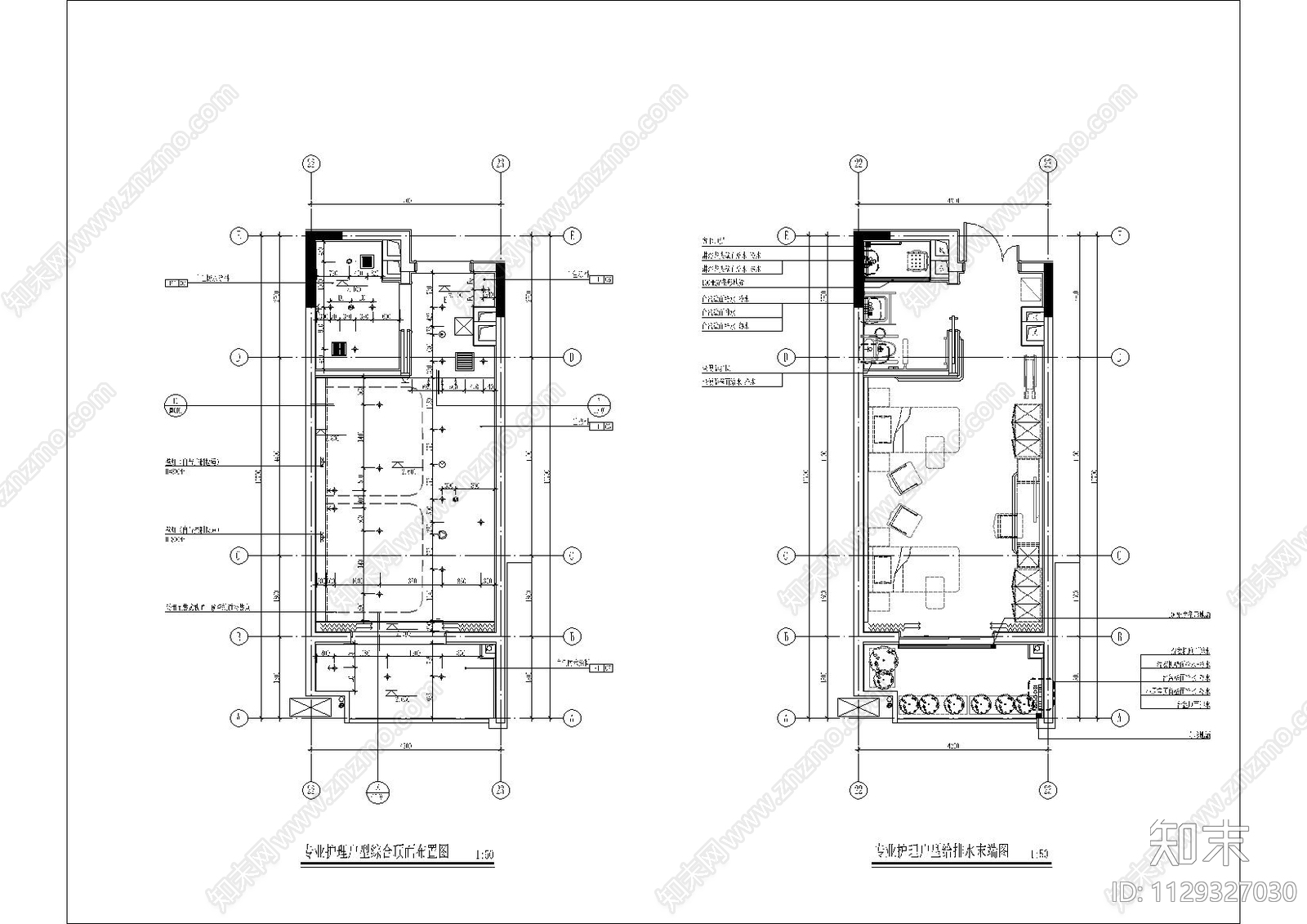 老年护理院标准间效果图施工图下载【ID:1129327030】