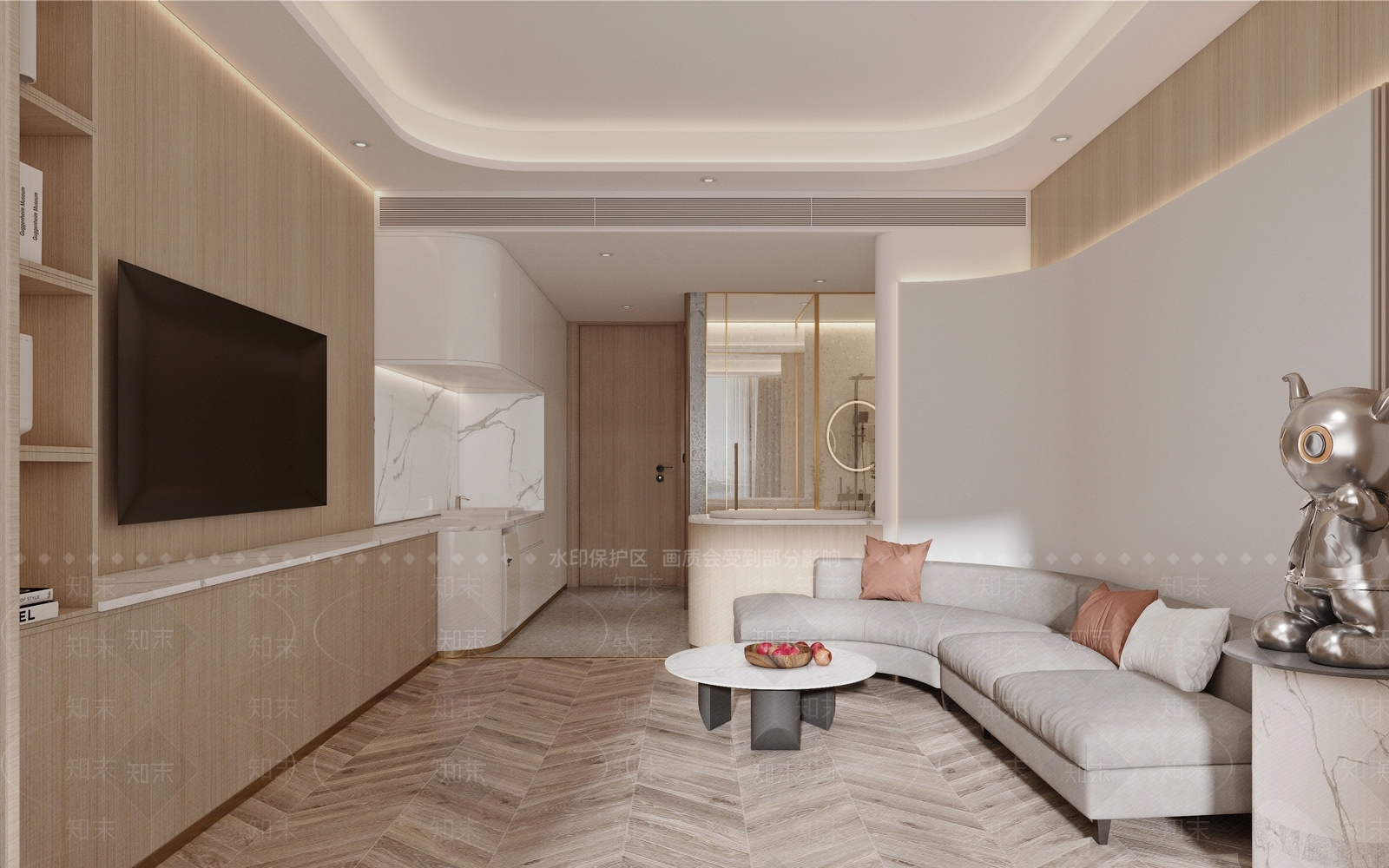 现代月子中心标准间客房3D模型下载【ID:1129341197】
