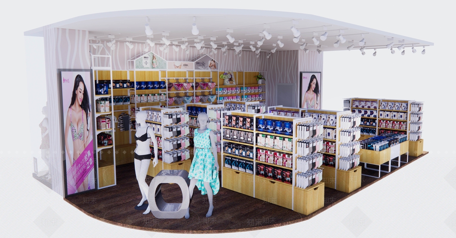 现代商场服装店内衣店SU模型下载【ID:1129344037】