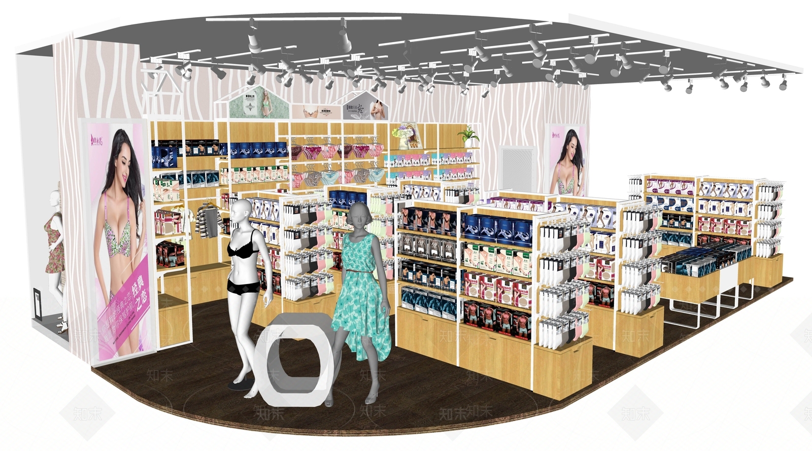 现代商场服装店内衣店SU模型下载【ID:1129344037】