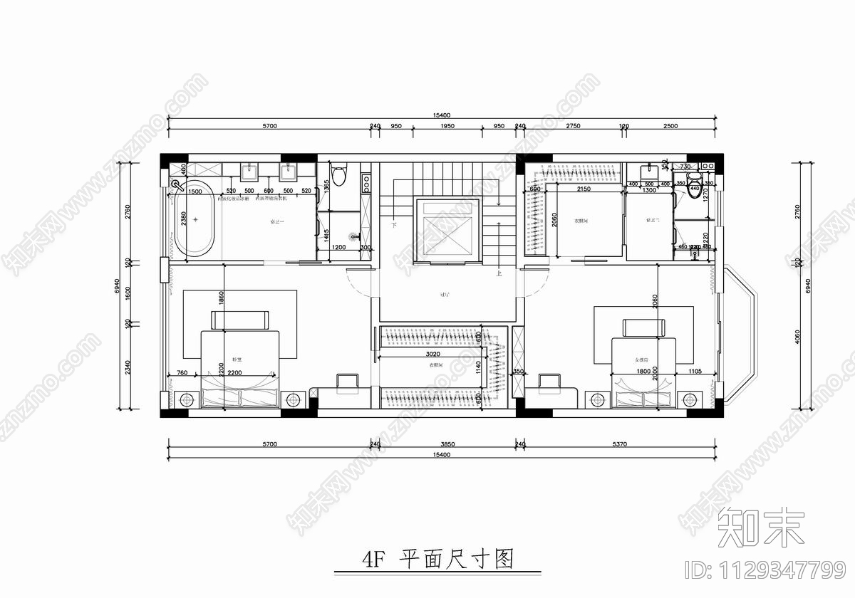 700㎡五层别墅室内施工图下载【ID:1129347799】