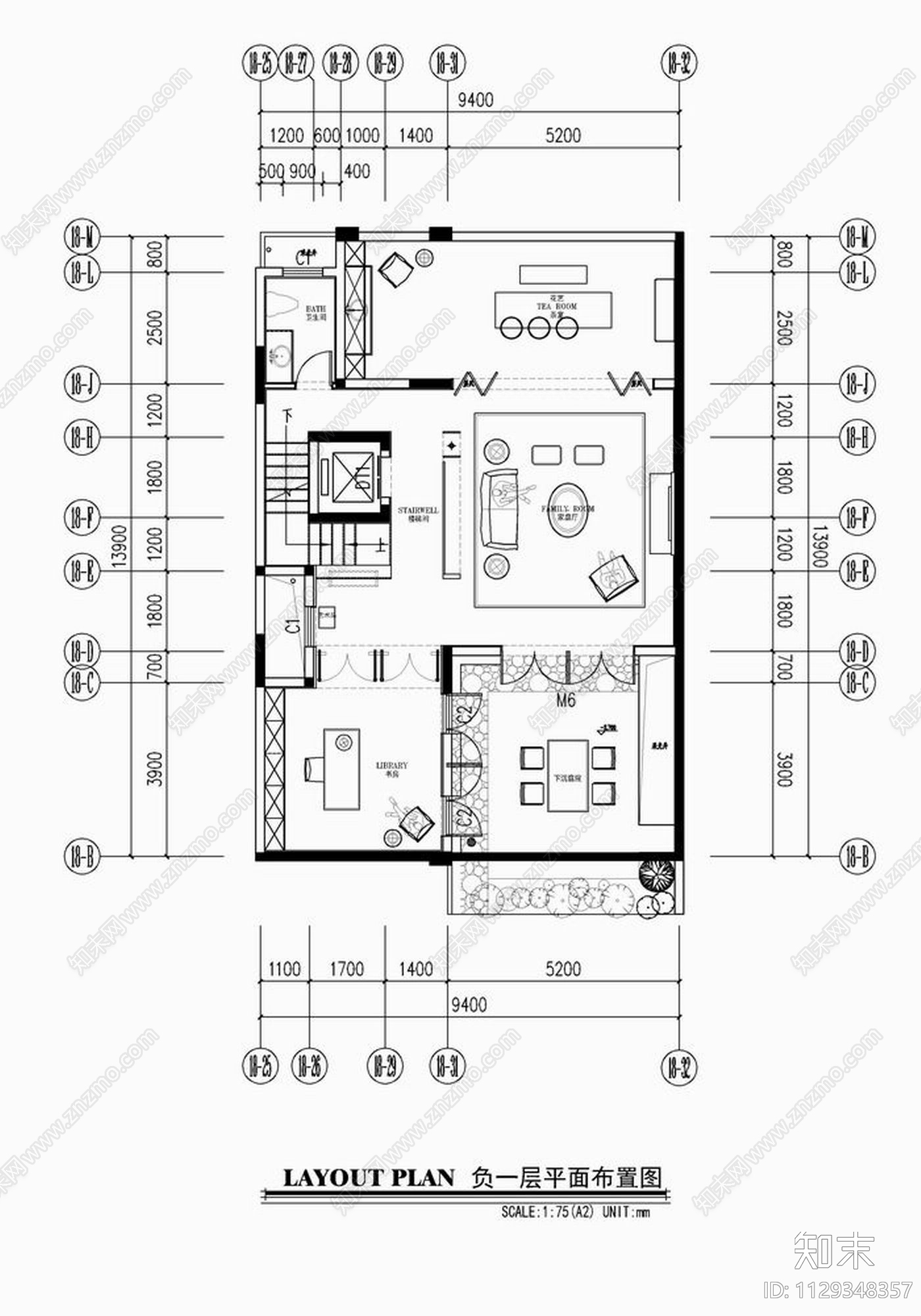 五层别墅室内平立面施工图下载【ID:1129348357】