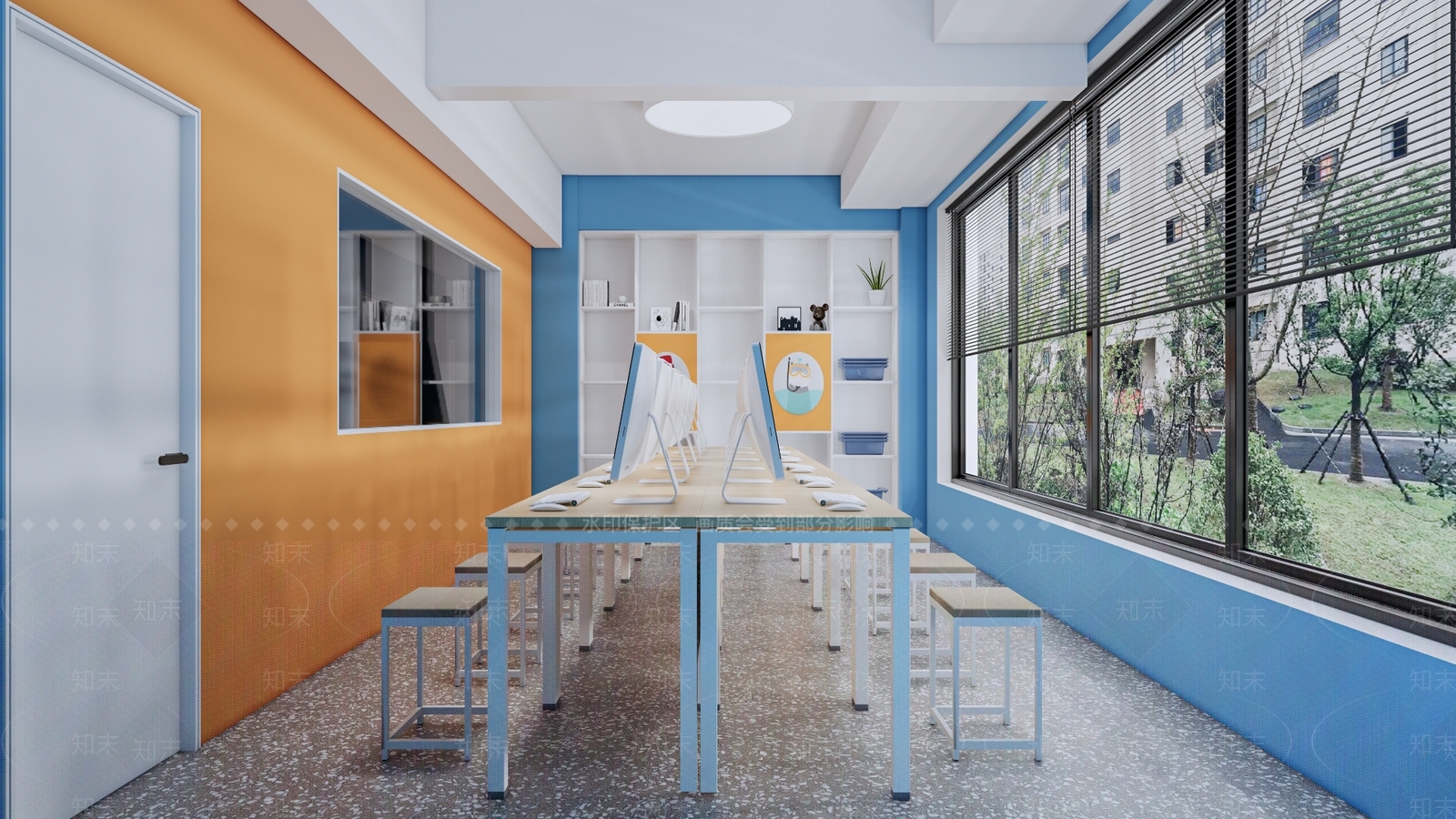 现代电脑教室SU模型下载【ID:1129360533】