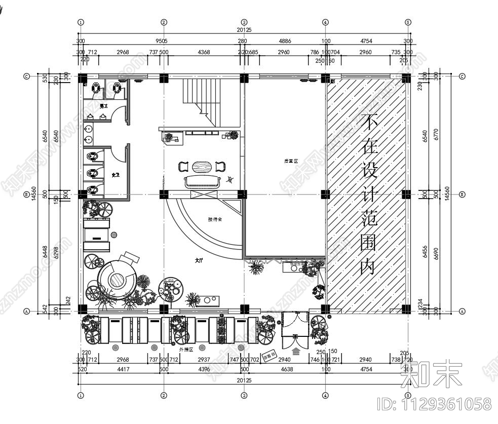 胡桃里工业风餐厅效果图cad施工图下载【ID:1129361058】