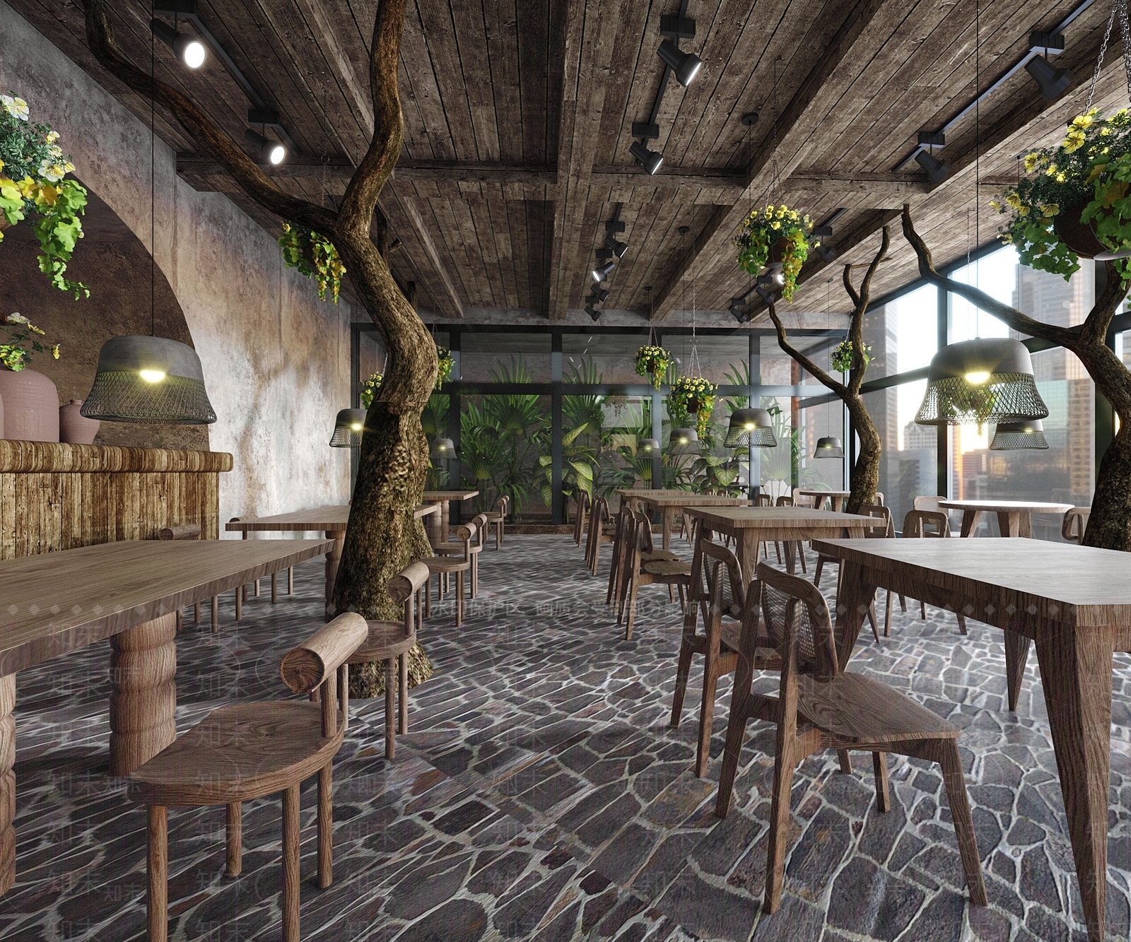 侘寂茶餐厅3D模型下载【ID:1129364300】
