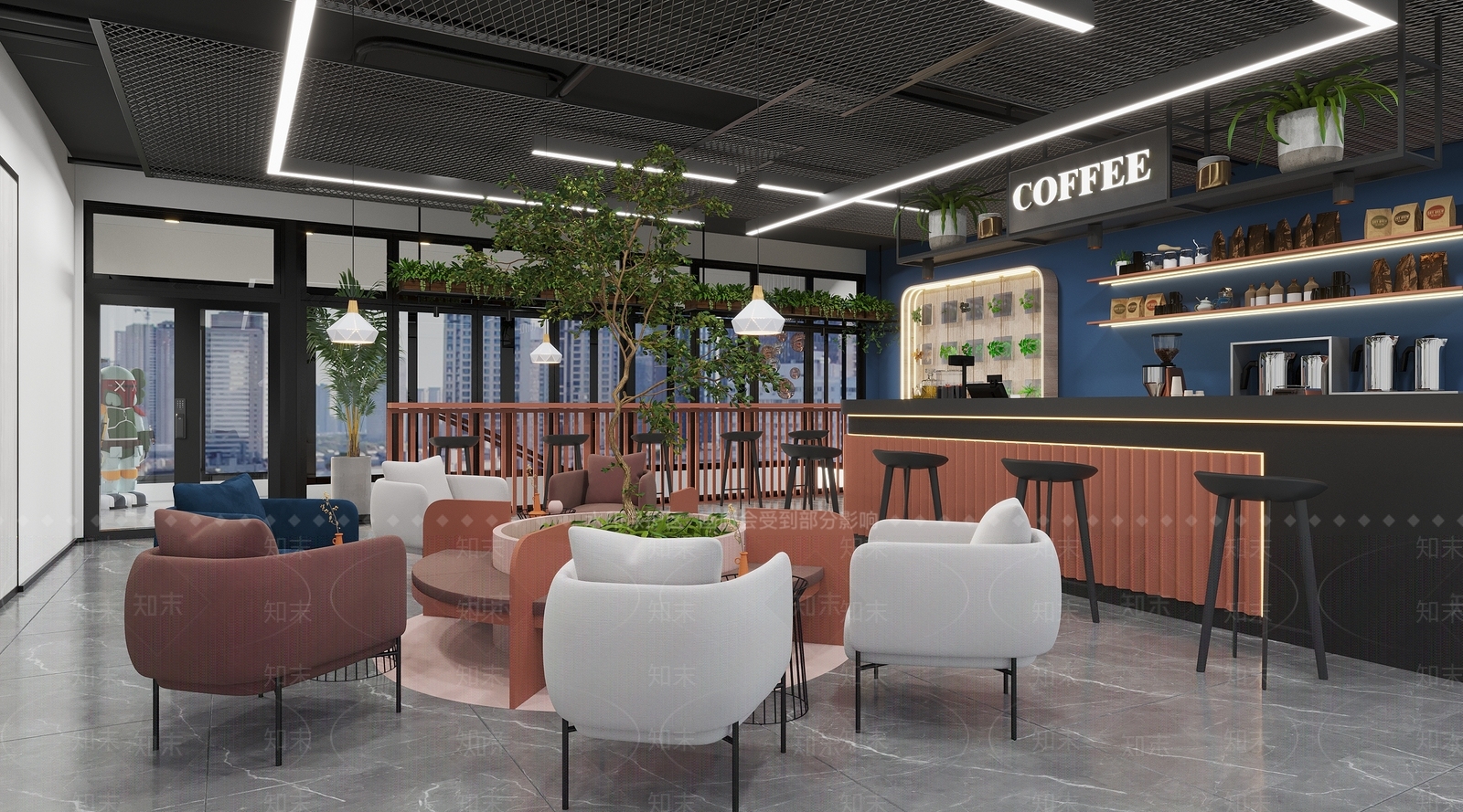 工业风茶水间3D模型下载【ID:1129365515】