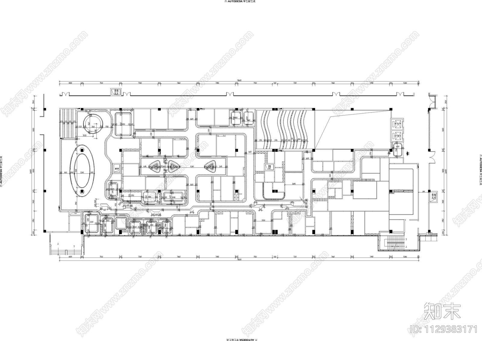 美容院室内cad施工图下载【ID:1129383171】