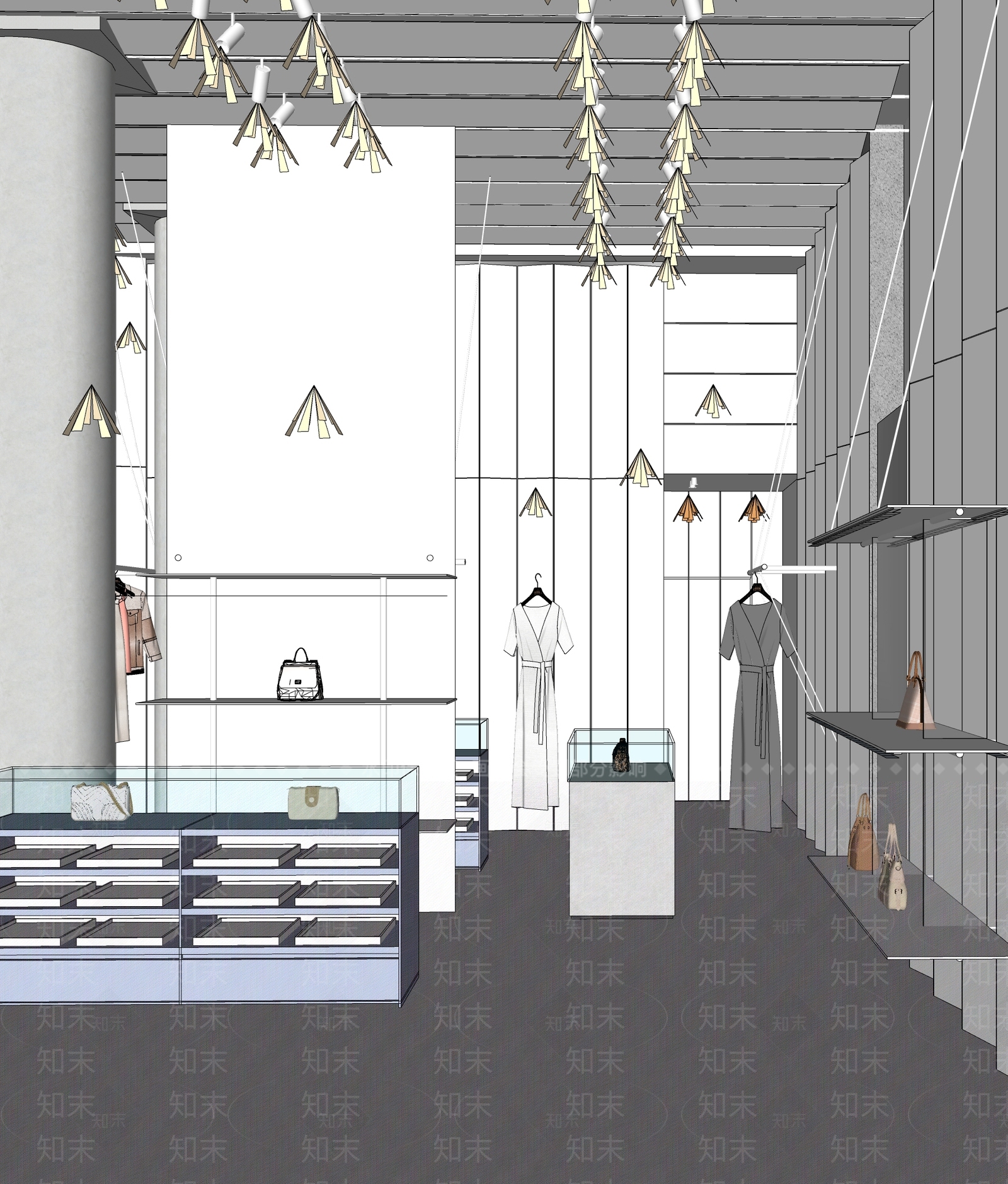 【SU悬赏模型】现代风格服装店SU模型下载【ID:1129545371】