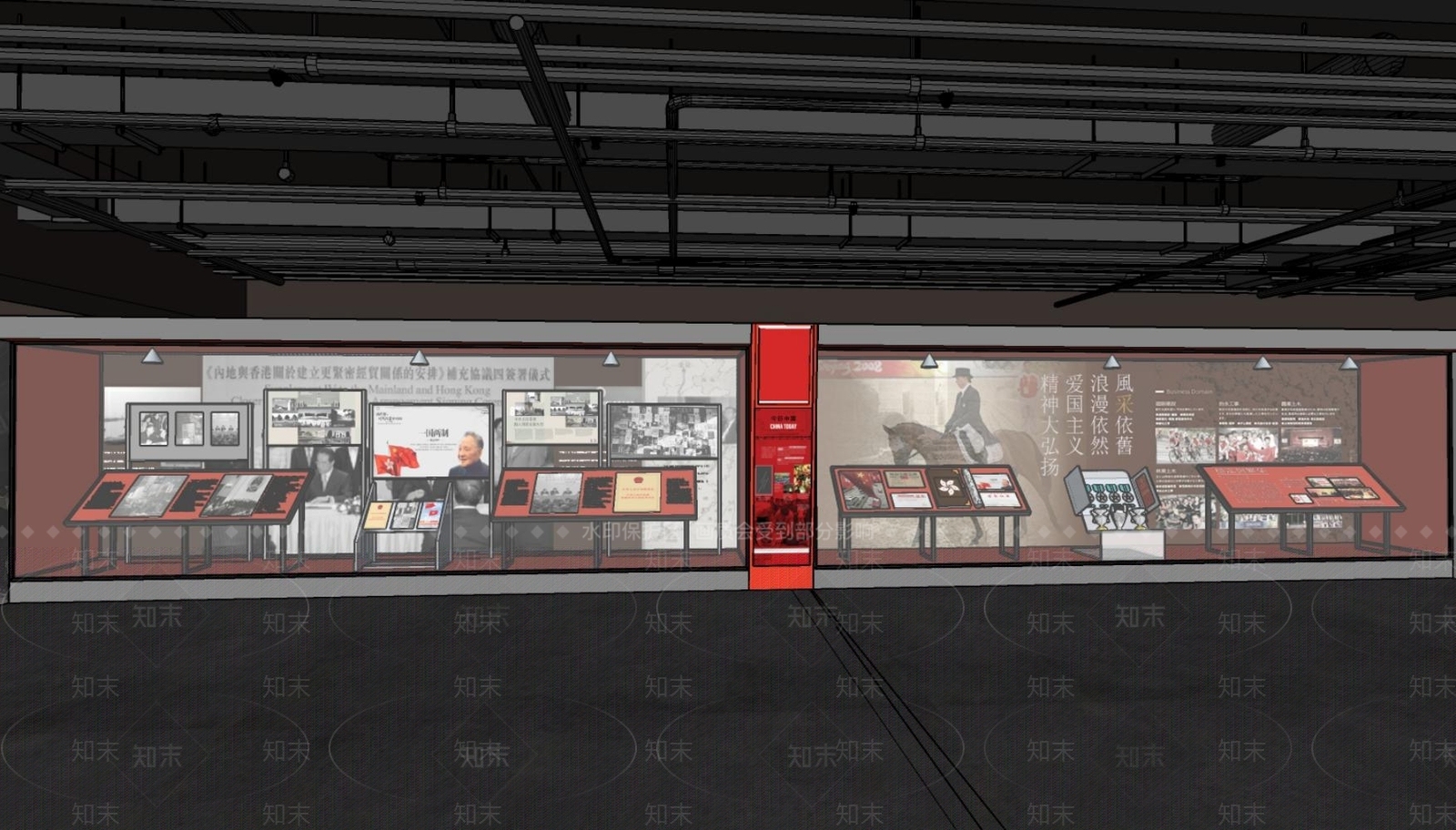 现代党建展厅SU模型下载【ID:1129899141】