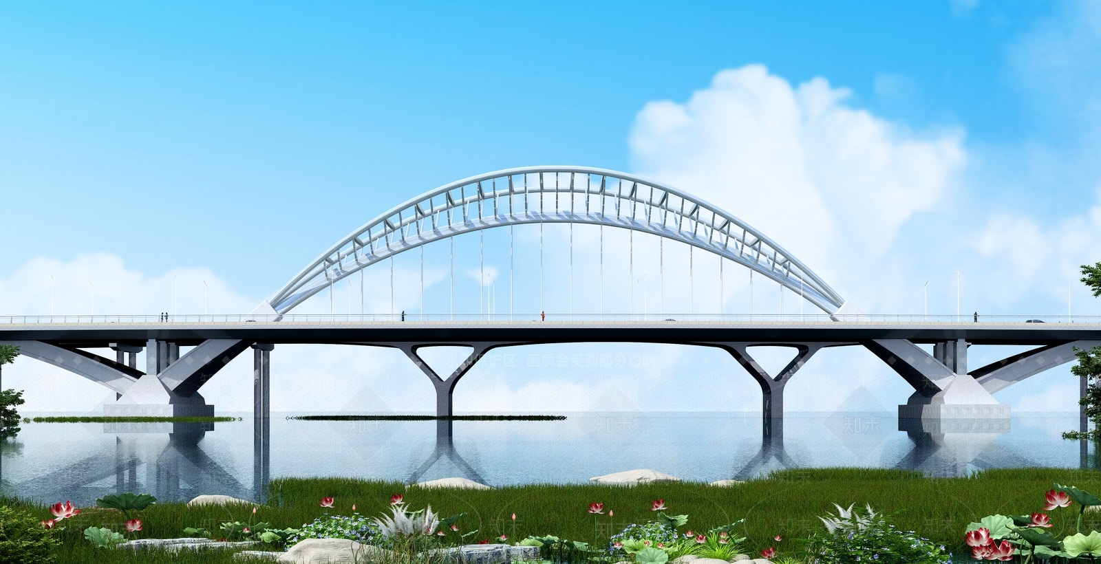 现代大桥3D模型下载【ID:1129368293】