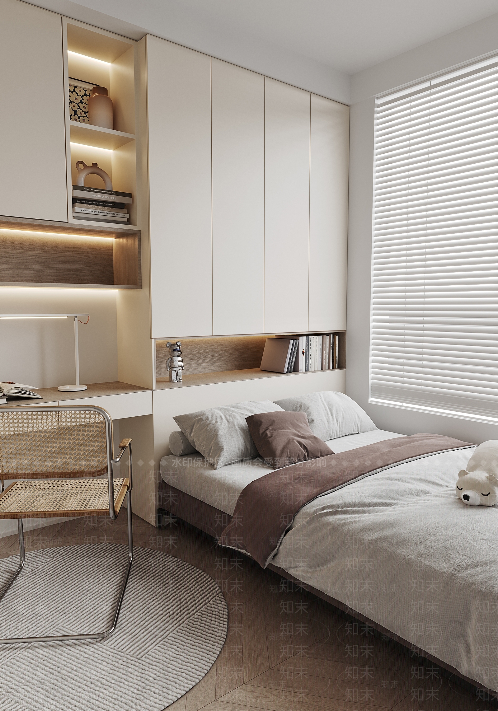 现代榻榻米卧室3D模型下载【ID:1129368159】