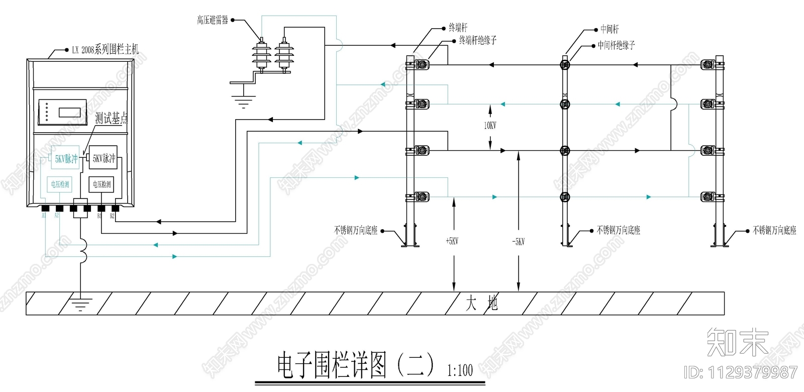 电子围栏详图弱电智能化施工图下载【ID:1129379987】