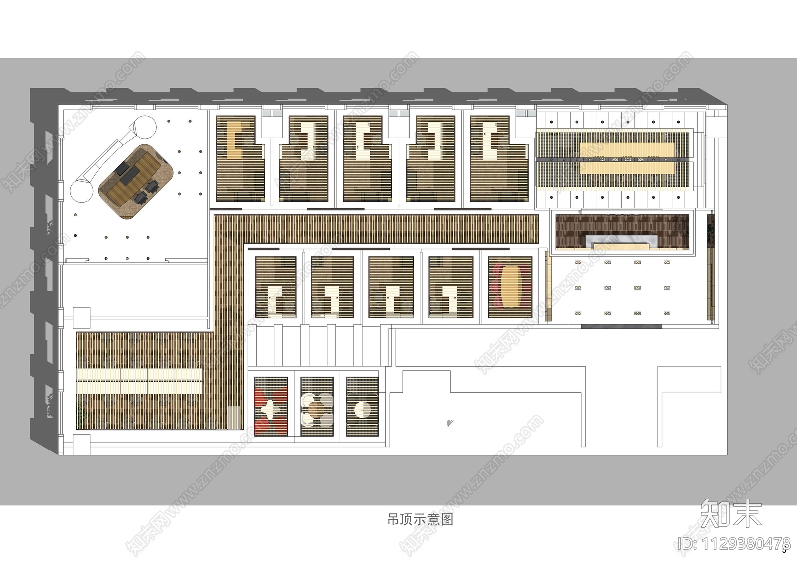 现代办公su模型施工造价cad施工图下载【ID:1129380478】