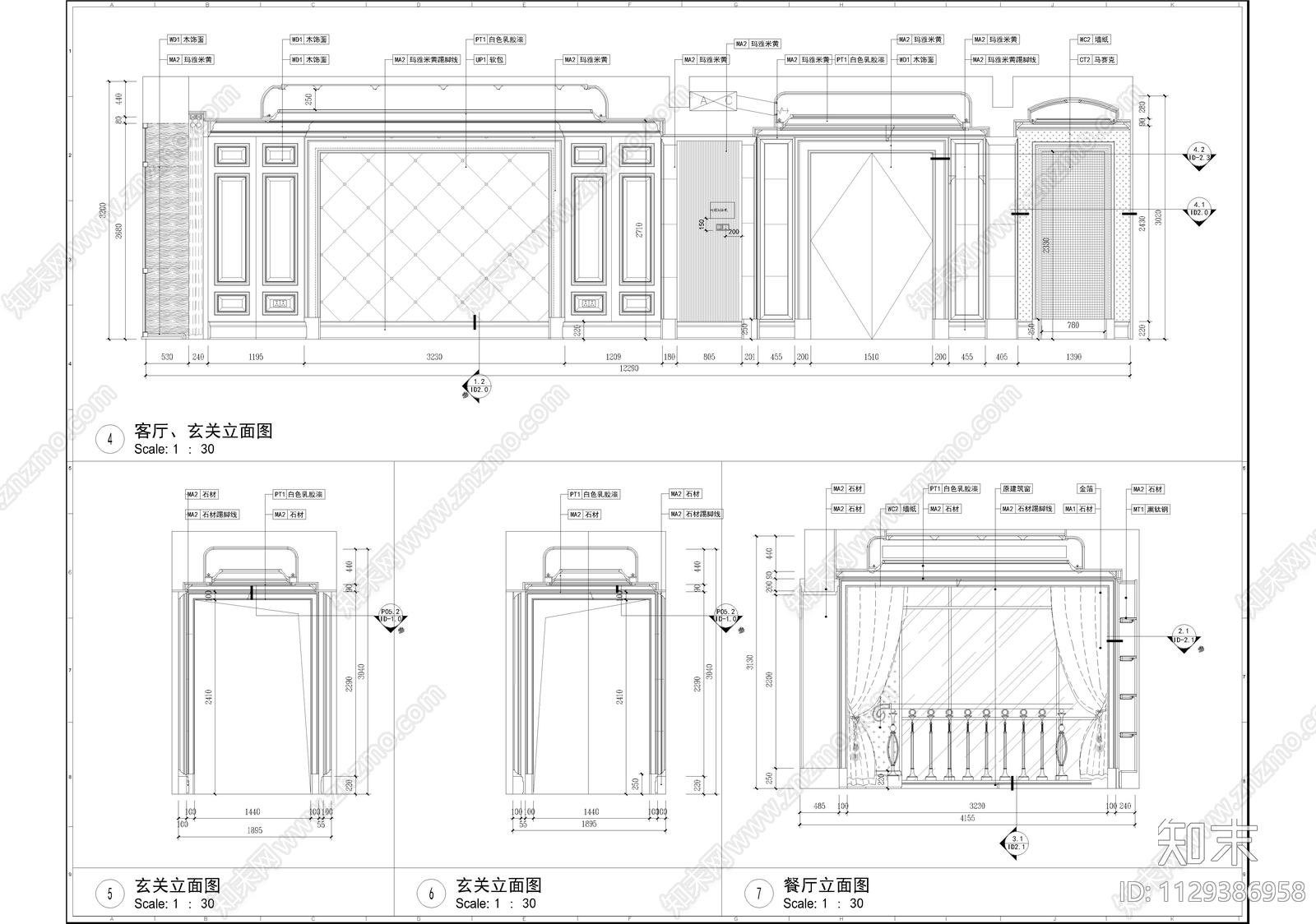 家装室内cad施工图下载【ID:1129384007】