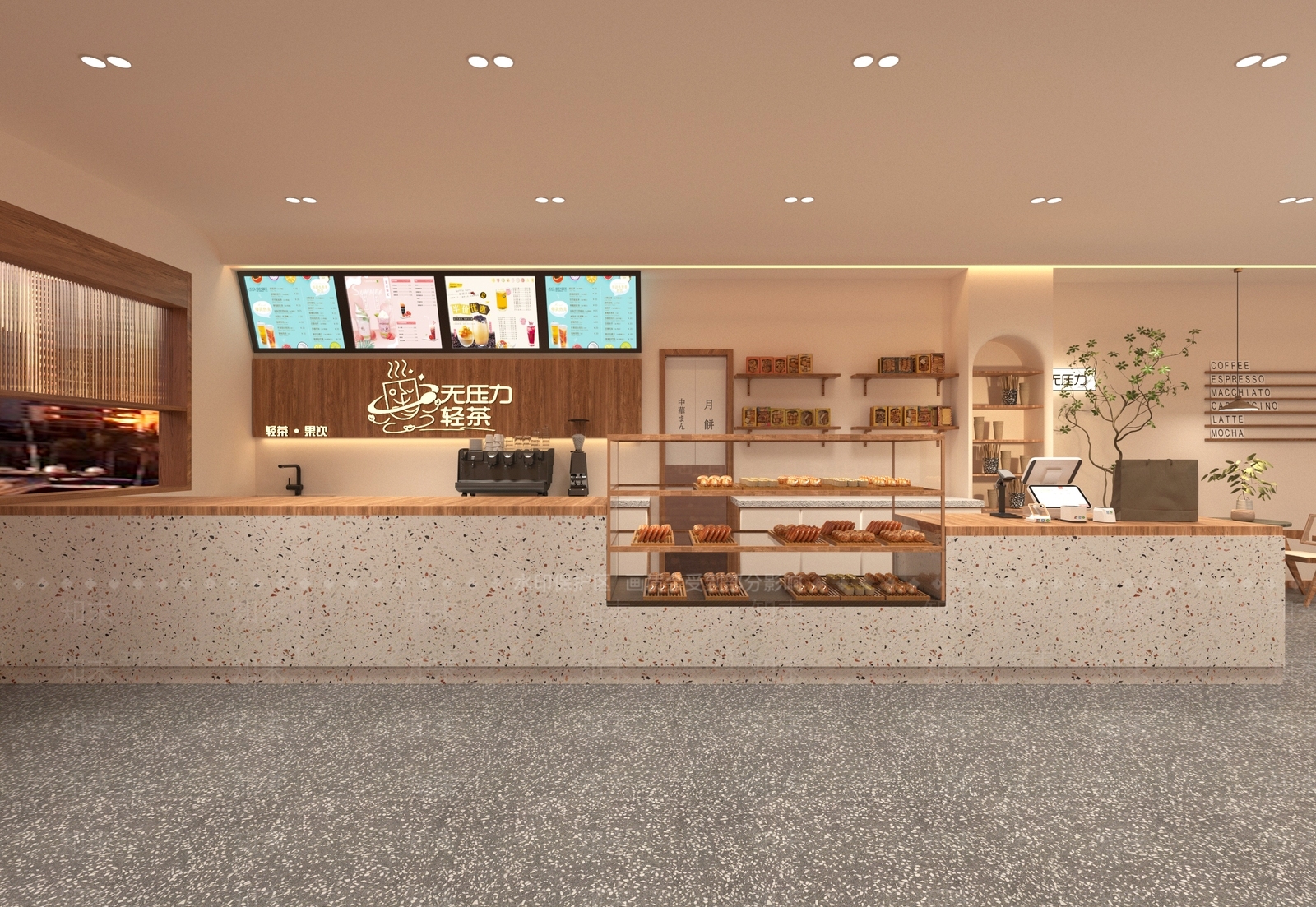 日式甜品奶茶面包店3D模型下载【ID:1129389516】