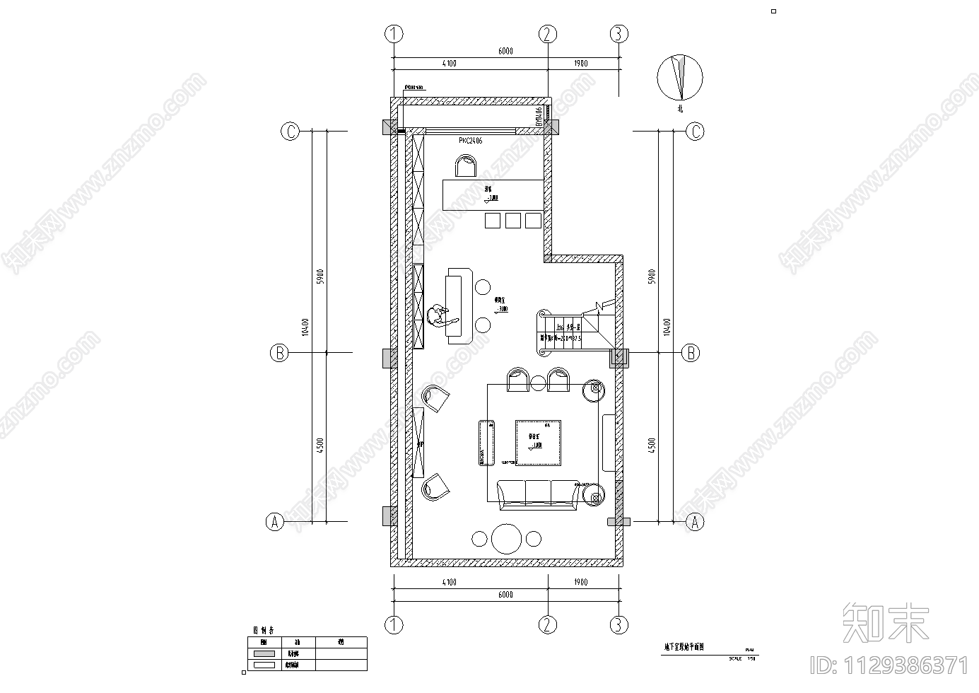 法式别墅室内cad施工图下载【ID:1129386371】