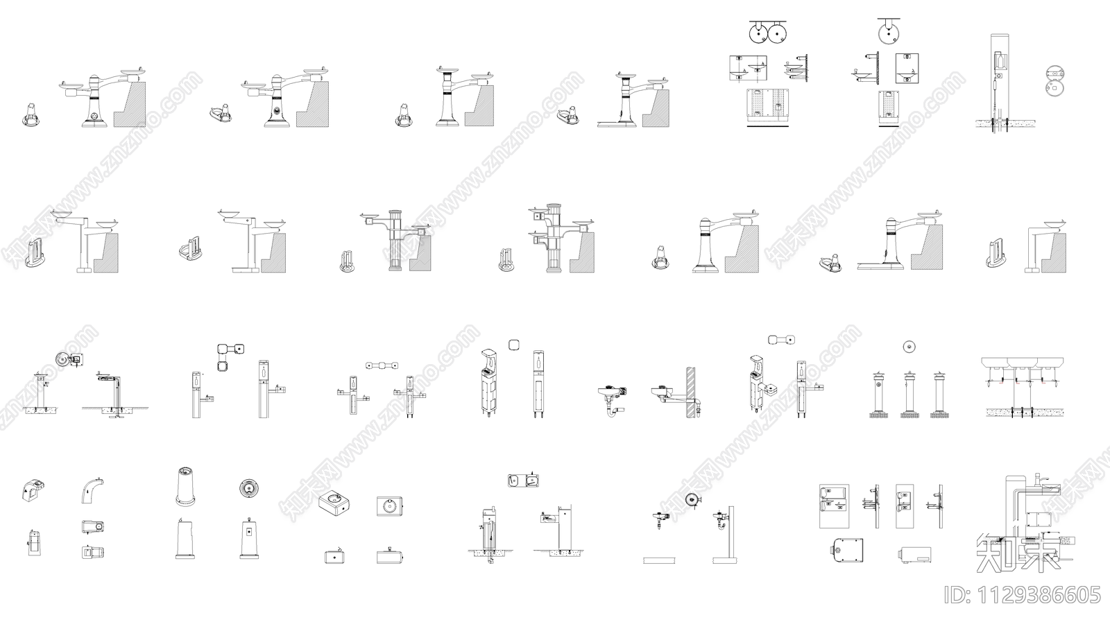 2023水龙头台盆CAD施工图下载【ID:1129386605】