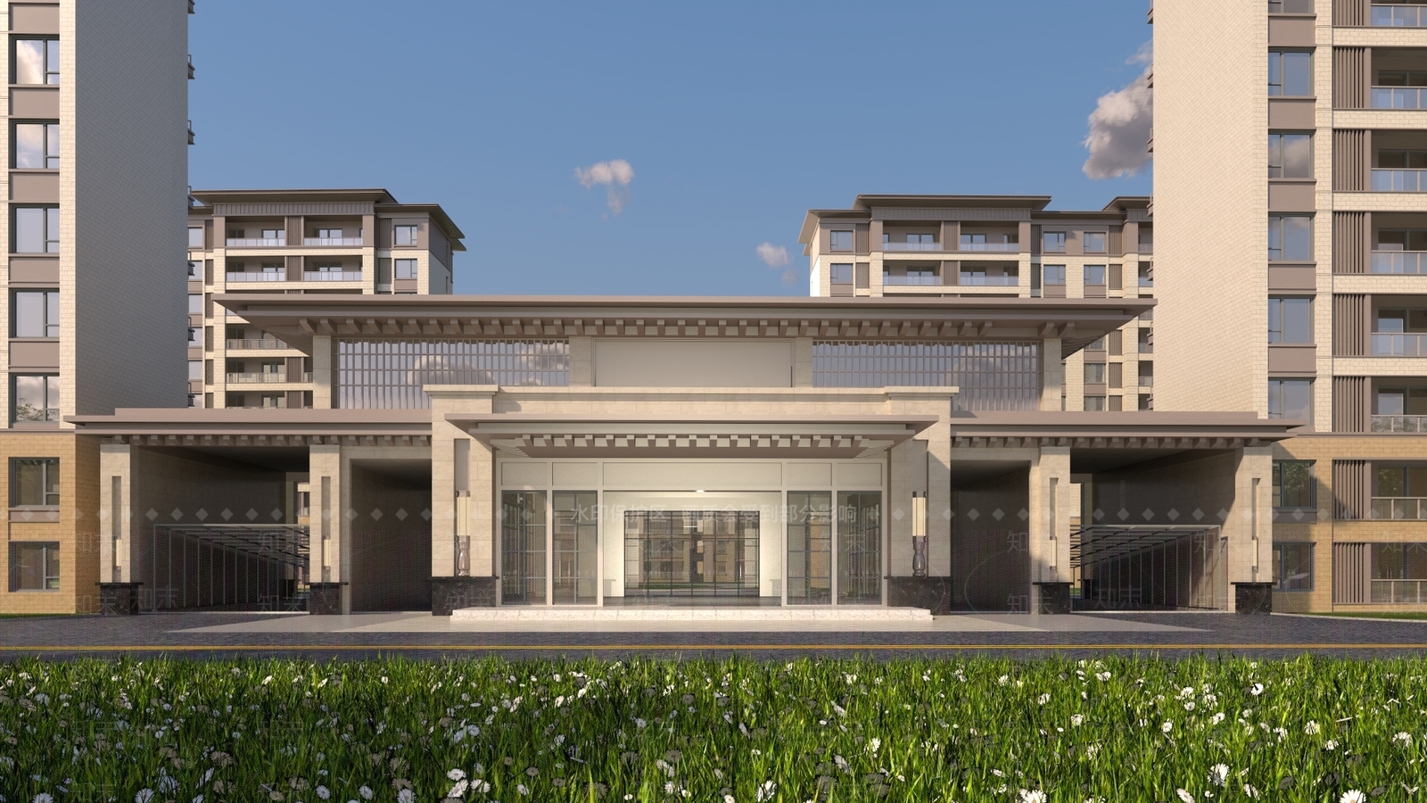 新中式入口大门3D模型下载【ID:1129391103】