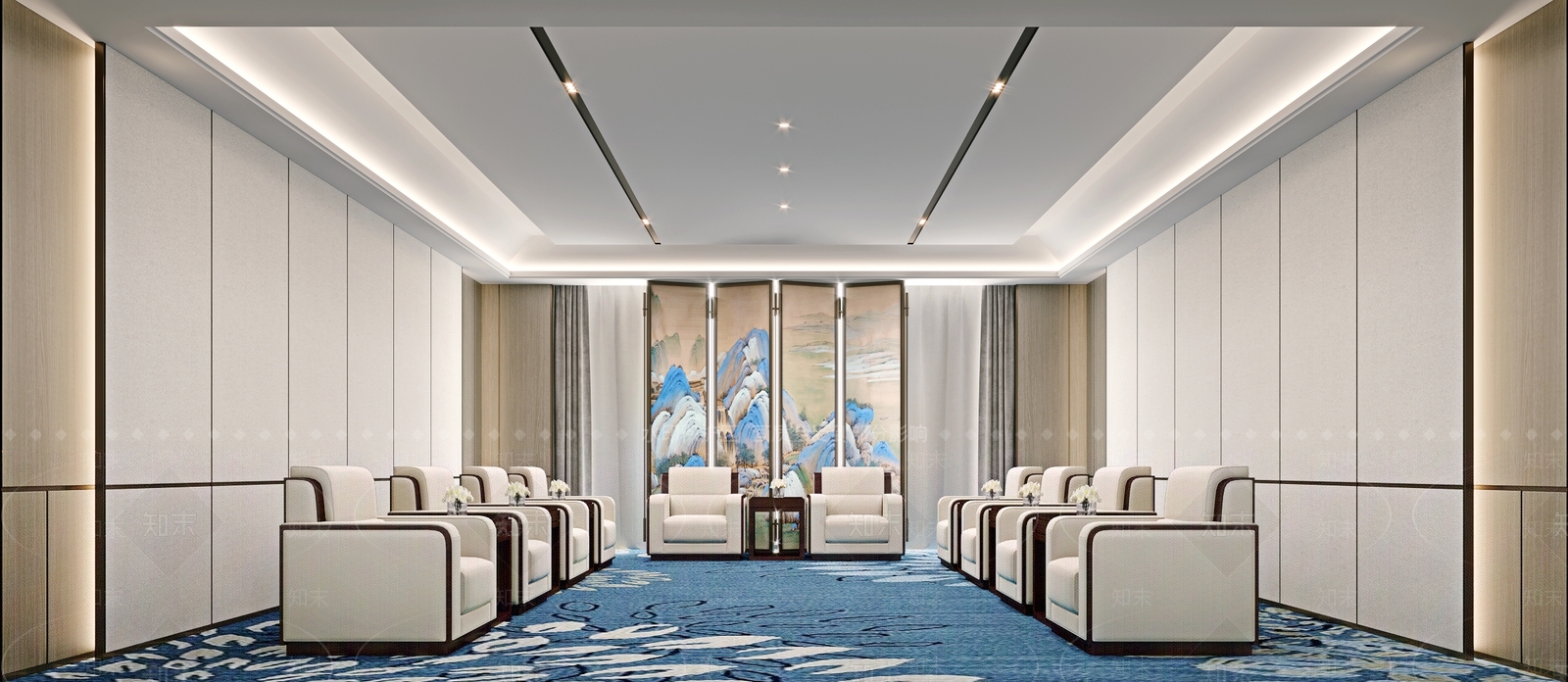 新中式贵宾接待室3D模型下载【ID:1129388325】