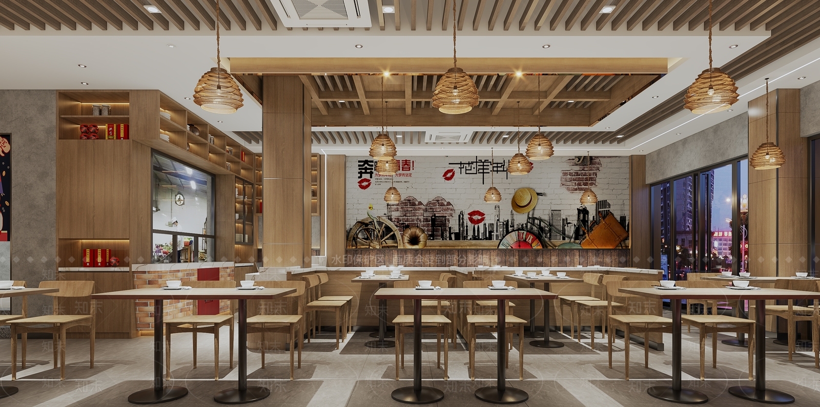 现代火锅店3D模型下载【ID:1129394898】