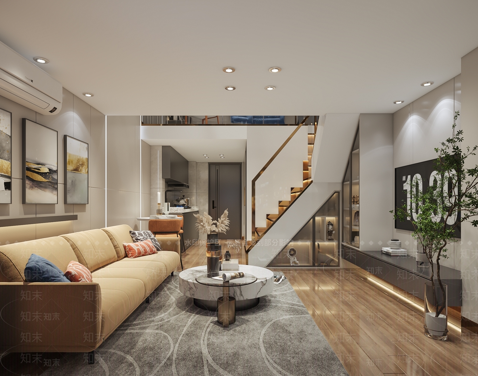 现代loft公寓3D模型下载【ID:1129395425】