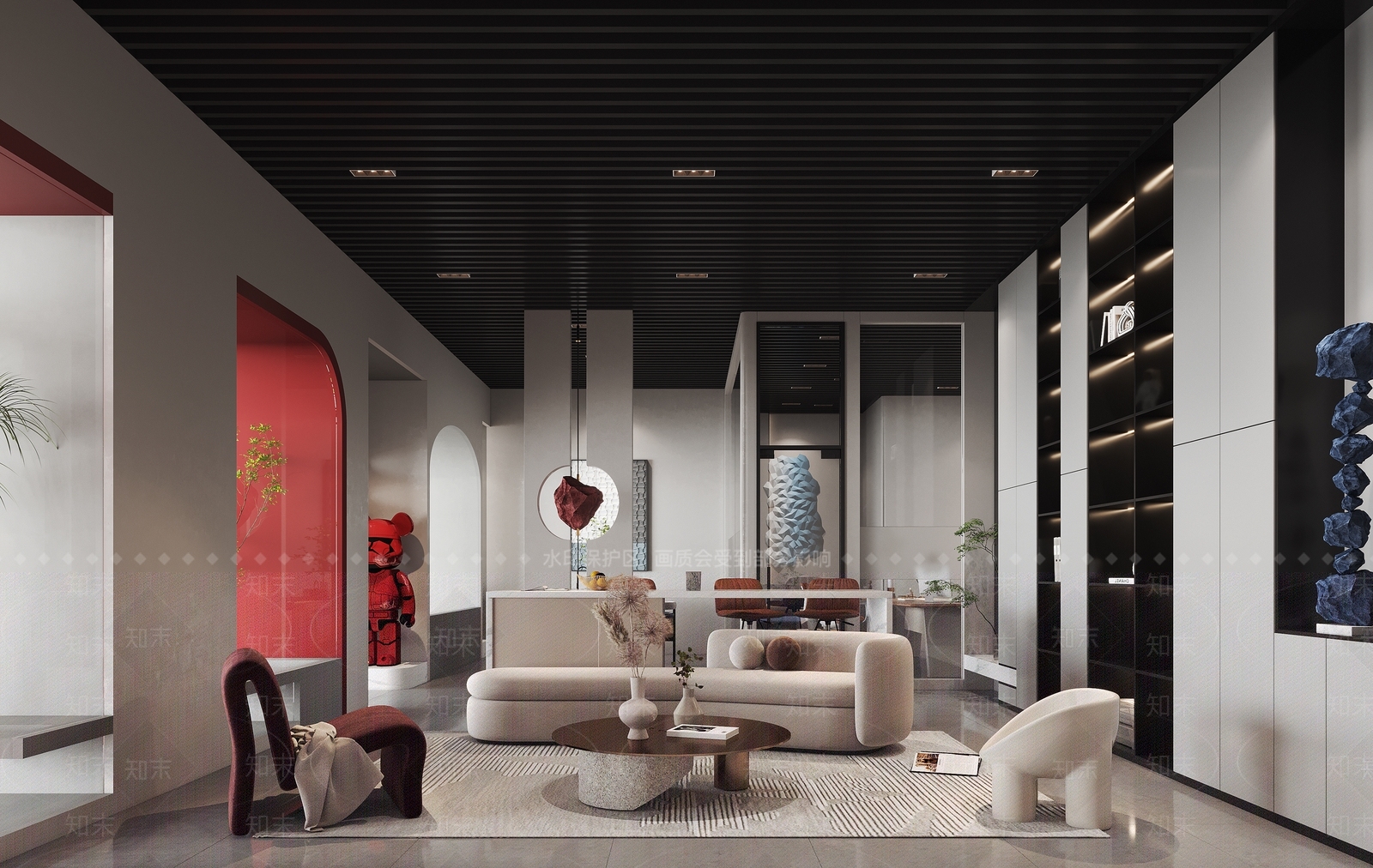 现代茶水间3D模型下载【ID:1129396130】