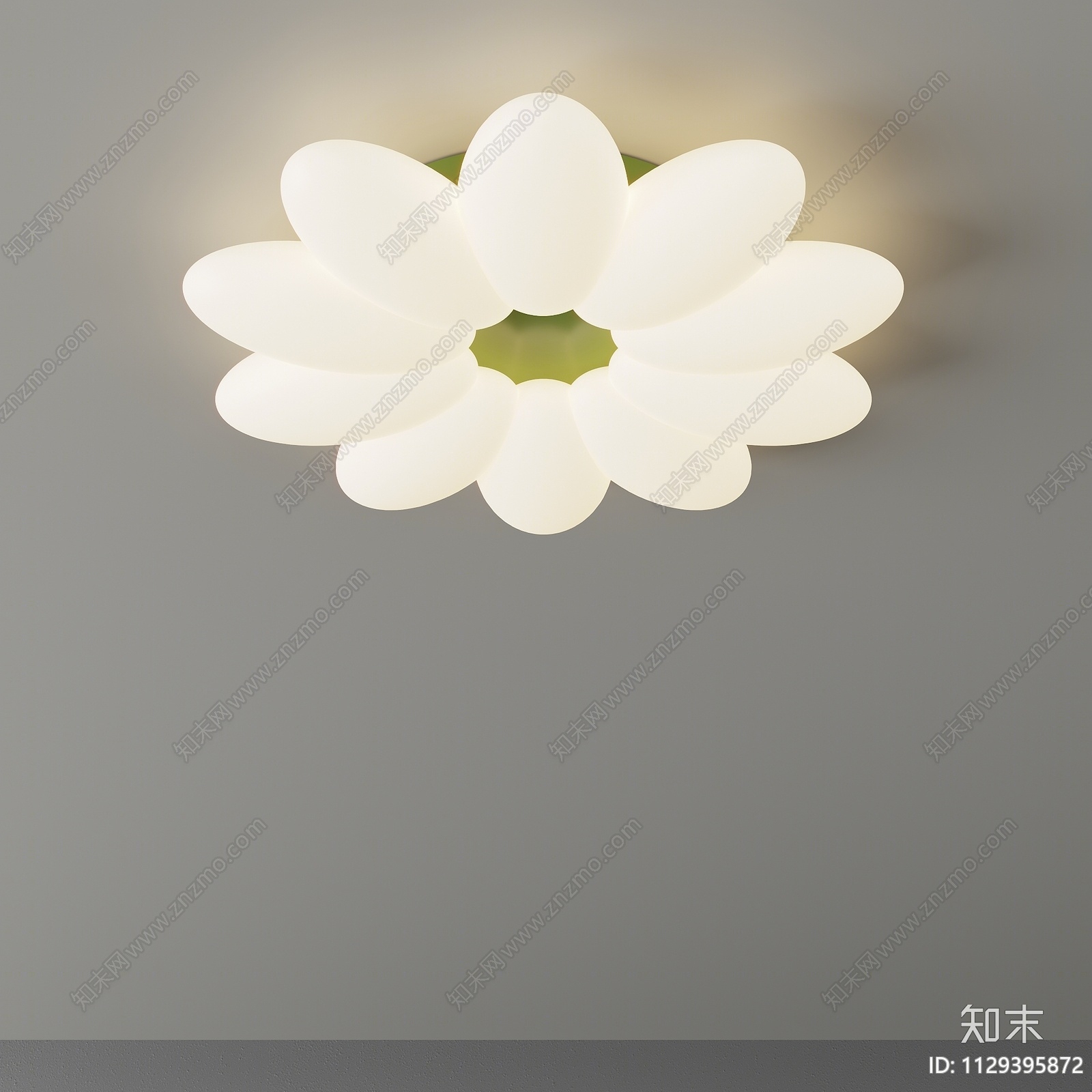 现代奶油风吸顶灯3D模型下载【ID:1129395872】