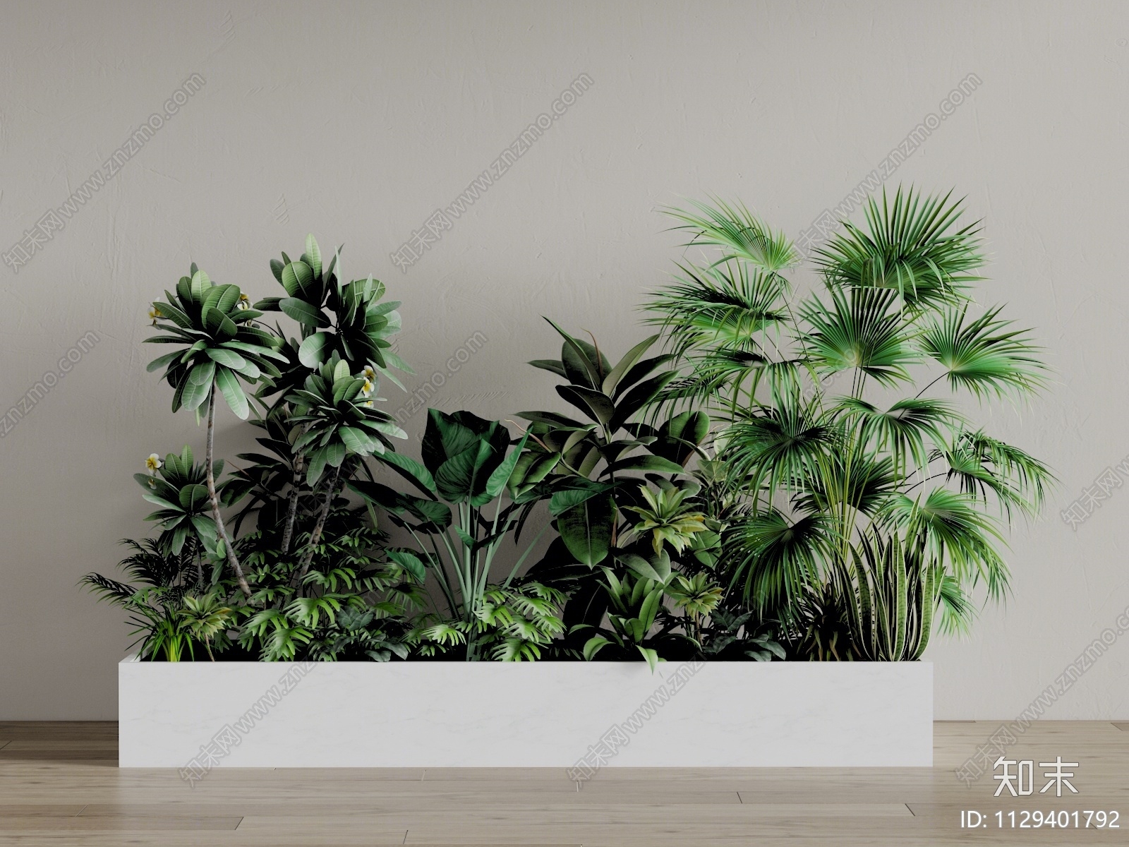 植物组合3D模型下载【ID:1129401792】