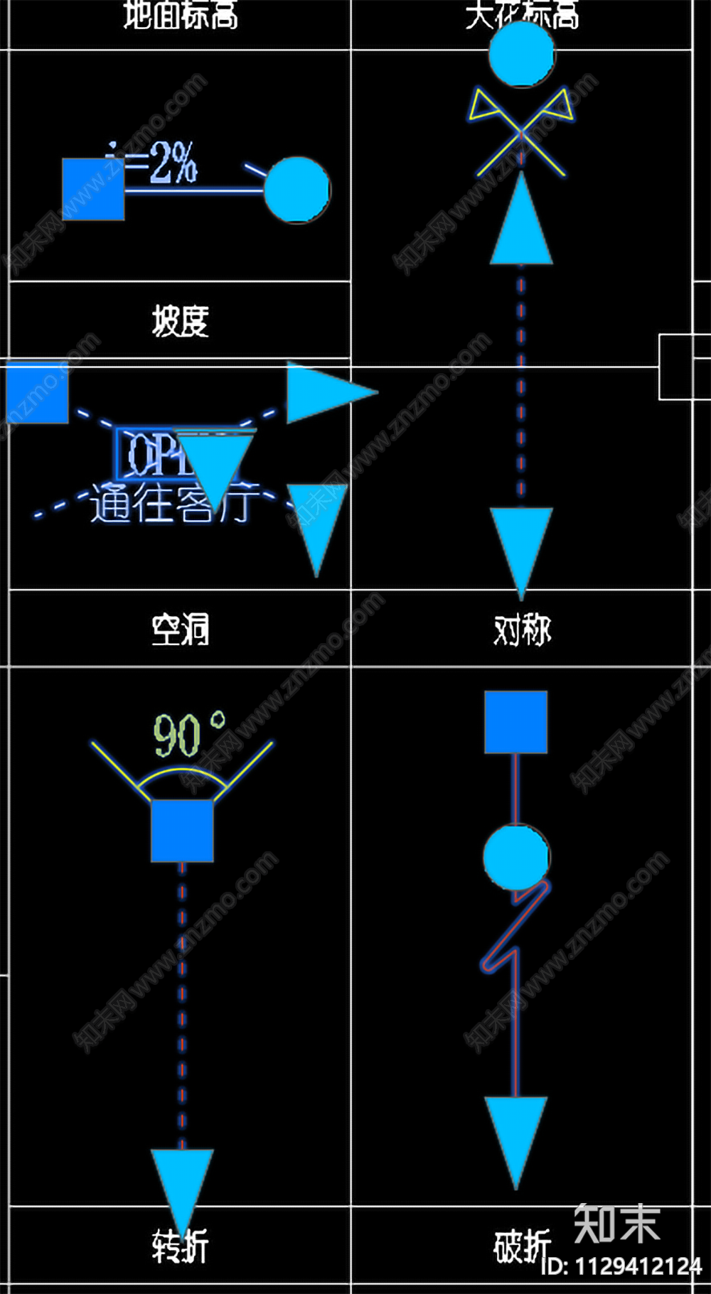 超好用动态标题索引图例标识标注施工图下载【ID:1129412124】