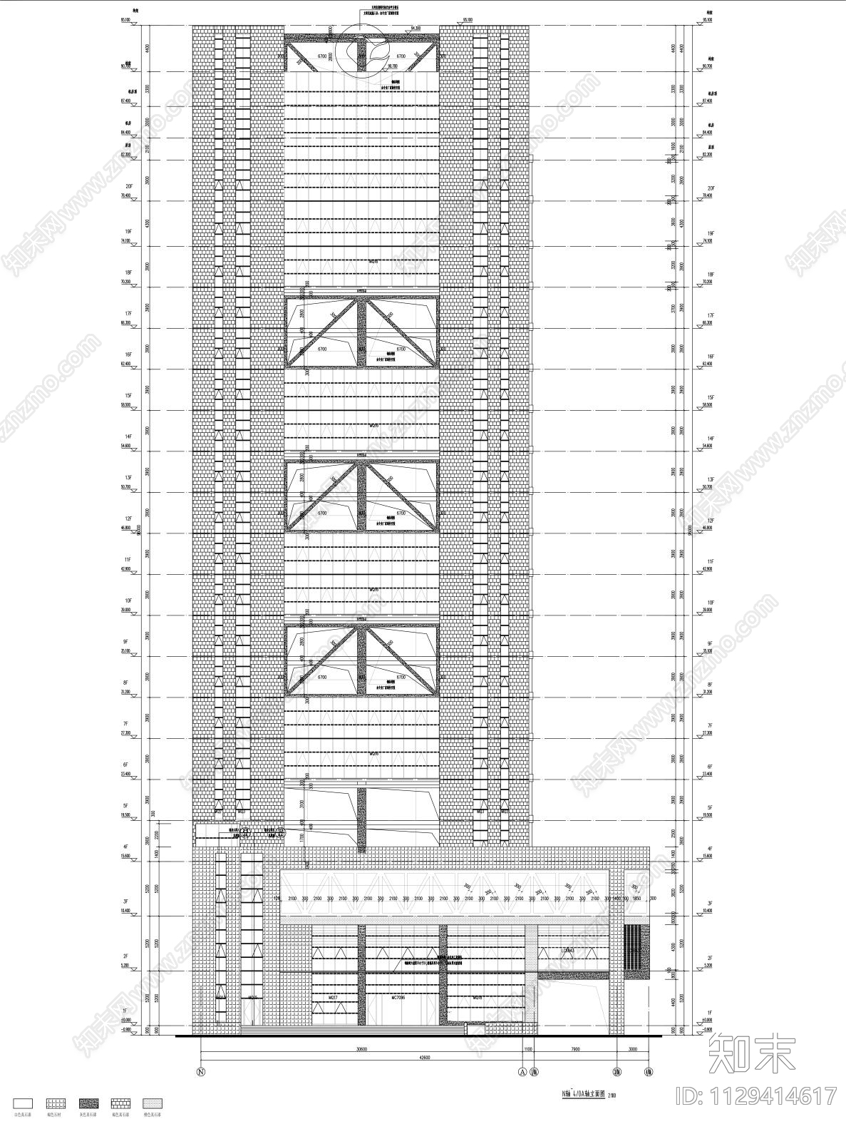 行政办公大厦cad施工图下载【ID:1129414617】