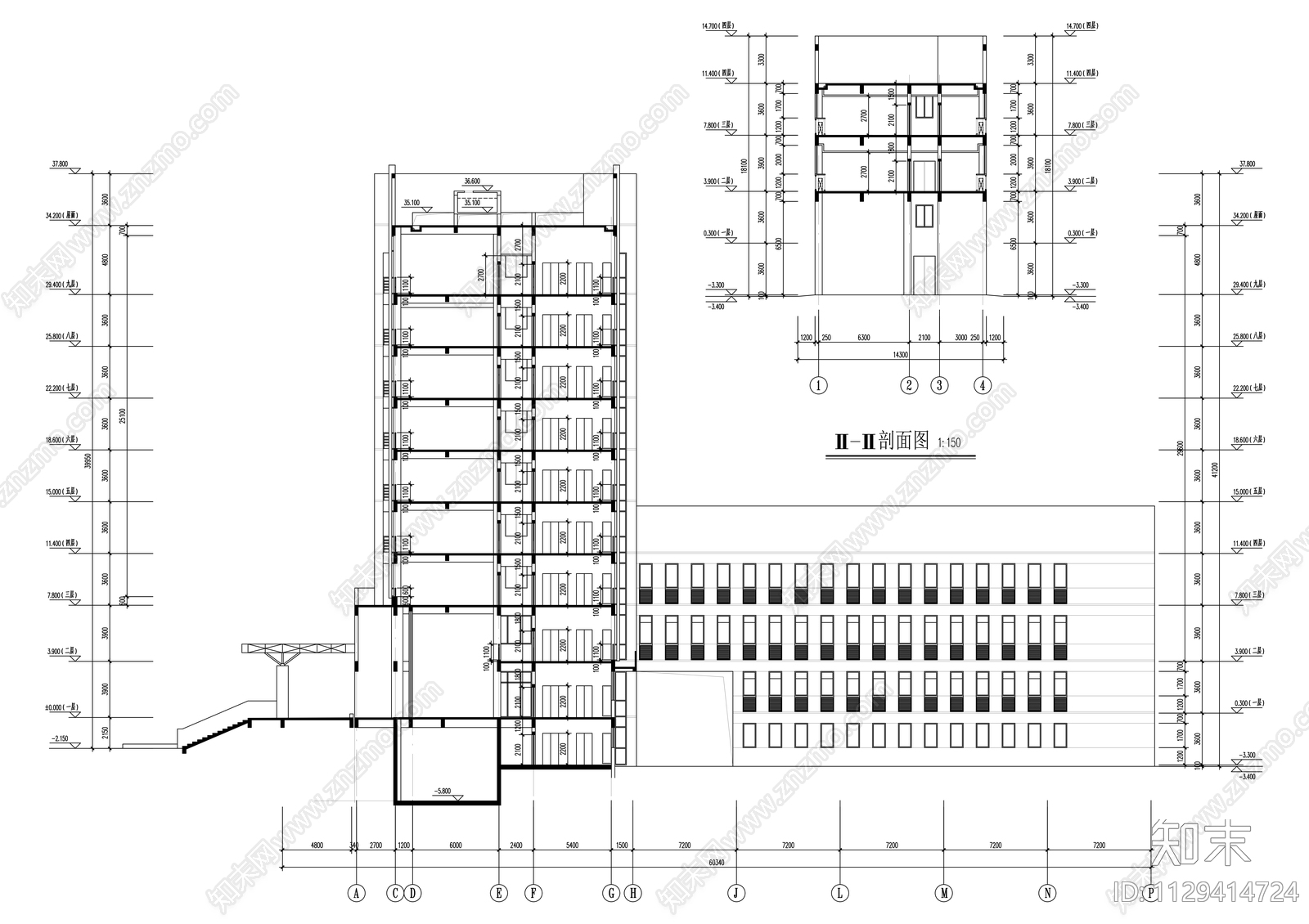 县公安局九层科技大楼cad施工图下载【ID:1129414724】