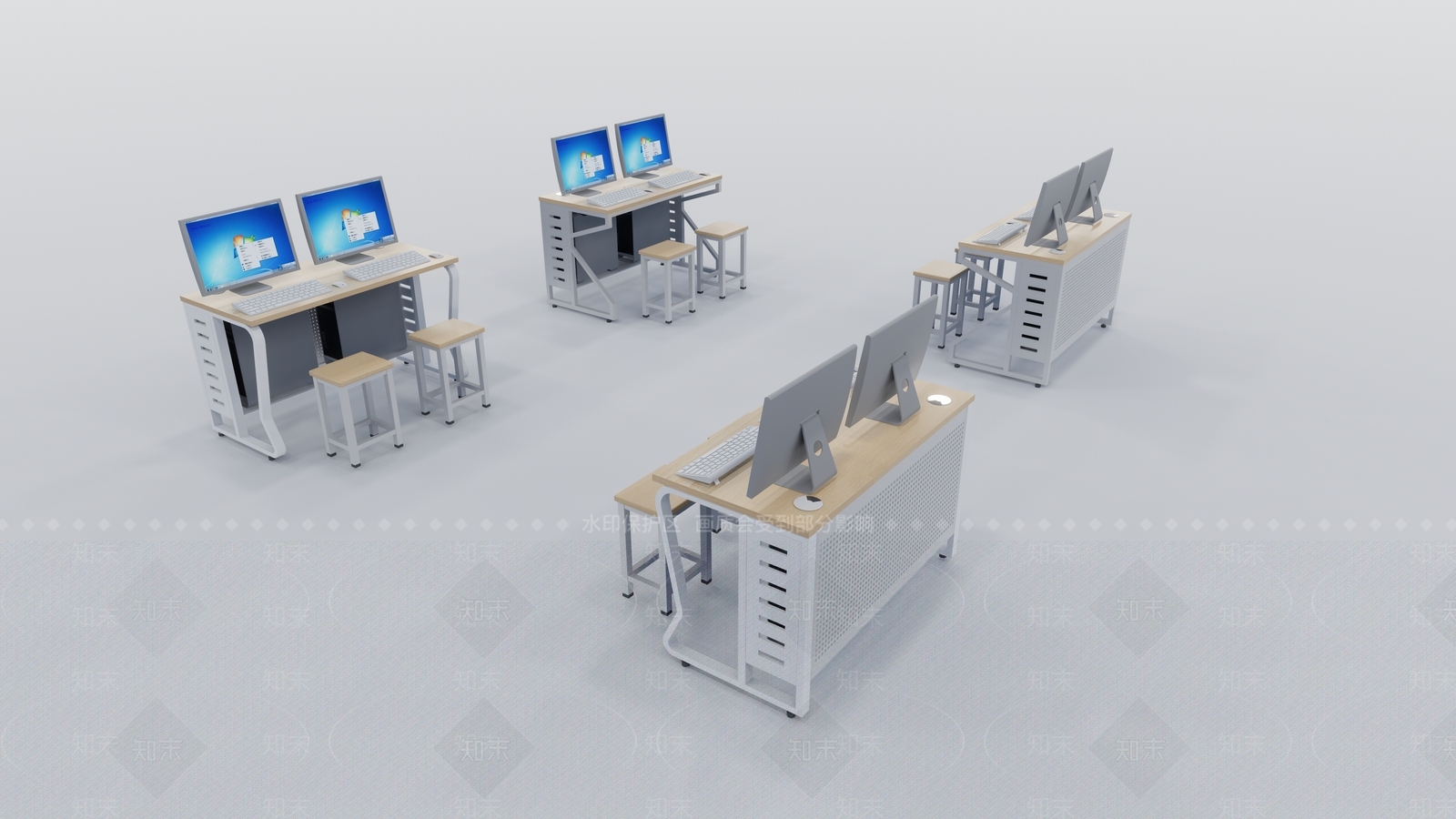 现代电脑桌椅SU模型下载【ID:1129419770】