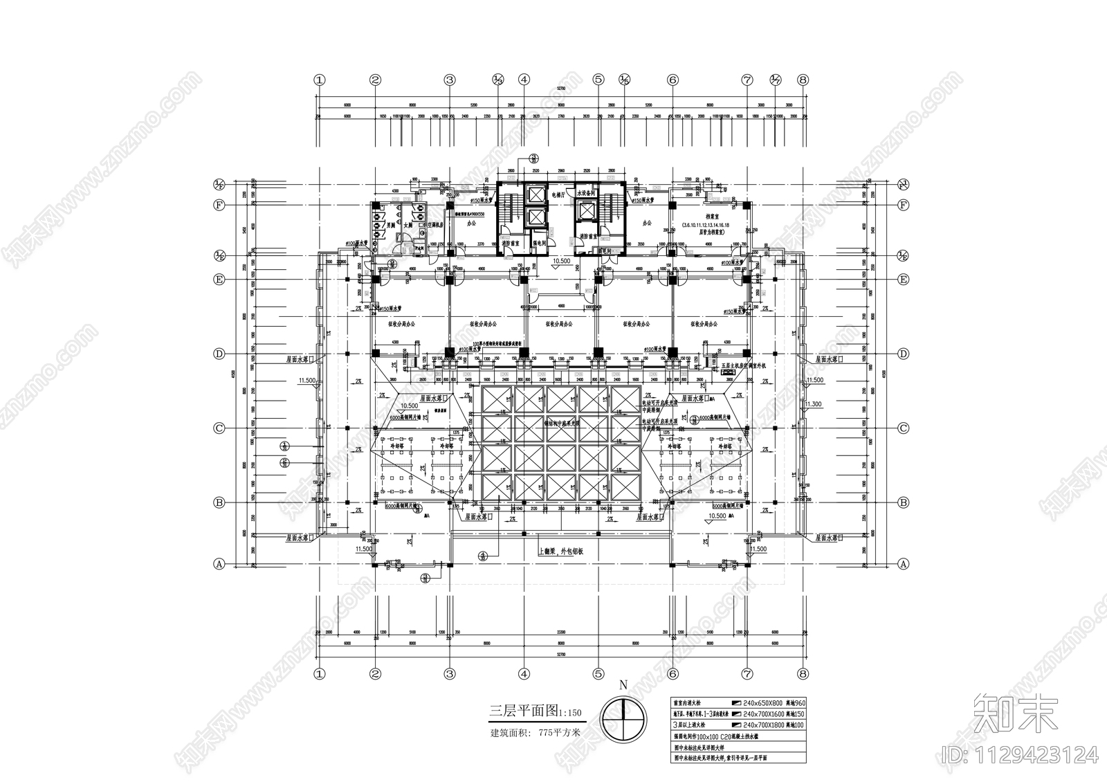 税务局二十一层办公楼cad施工图下载【ID:1129423124】