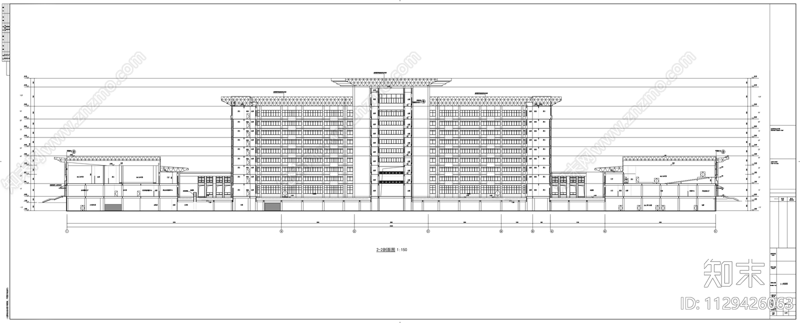 十一层办公楼建筑cad施工图下载【ID:1129426063】