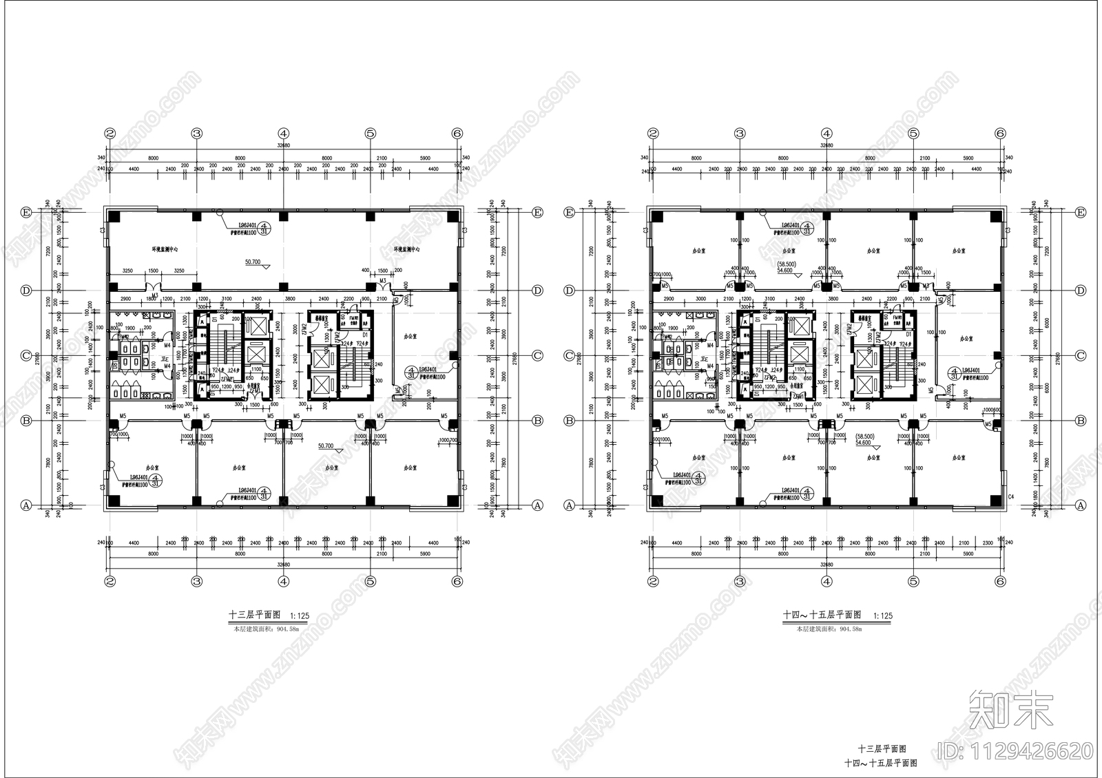 二十一层环境科研监测综合楼cad施工图下载【ID:1129426620】